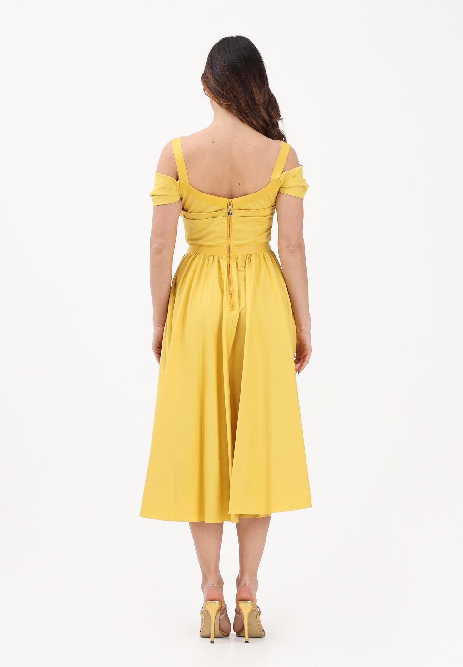 ELISABETTA FRANCHI Abito midi giallo da donna con catena gioiello AB92161E2 EV4 ELISABETTA FRANCHI