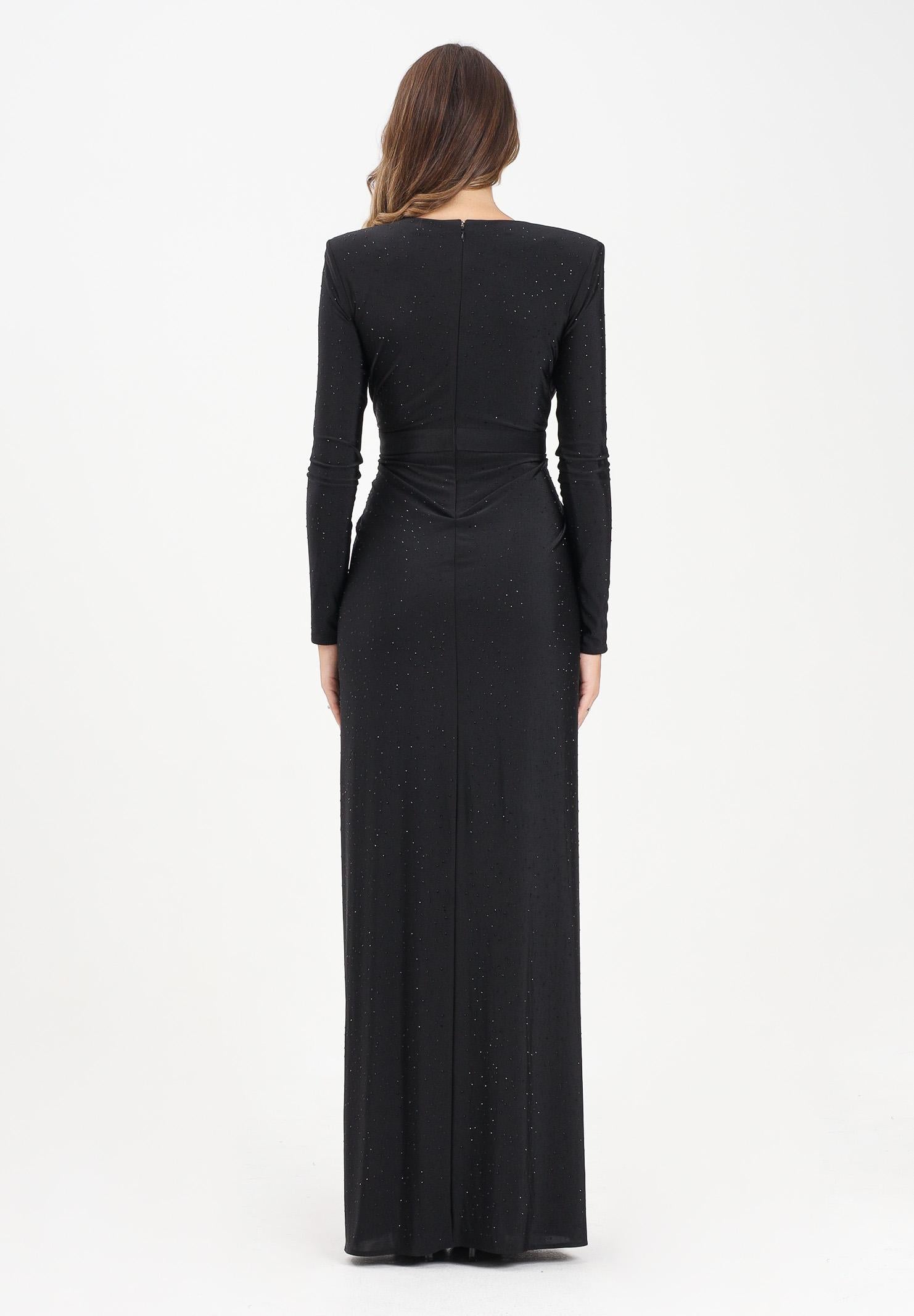 ALMA SANCHEZ Abito lungo Acacio nero da donna con luminosi micro strass AS2526004EL 999 ALMA SANCHEZ