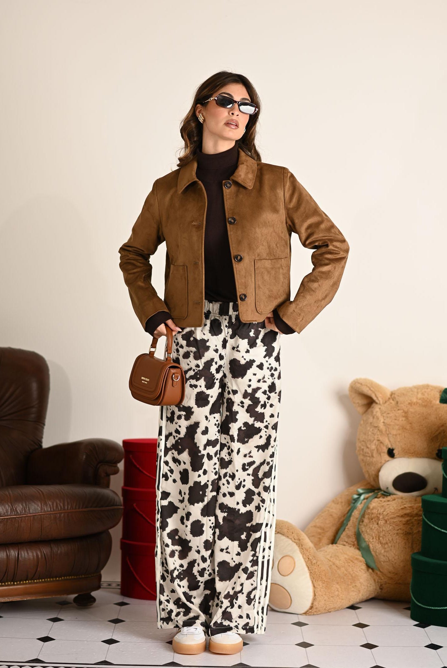 ONLY Giacca in tessuto effetto scamosciato color cammello da donna 15353152 Cognac ONLY