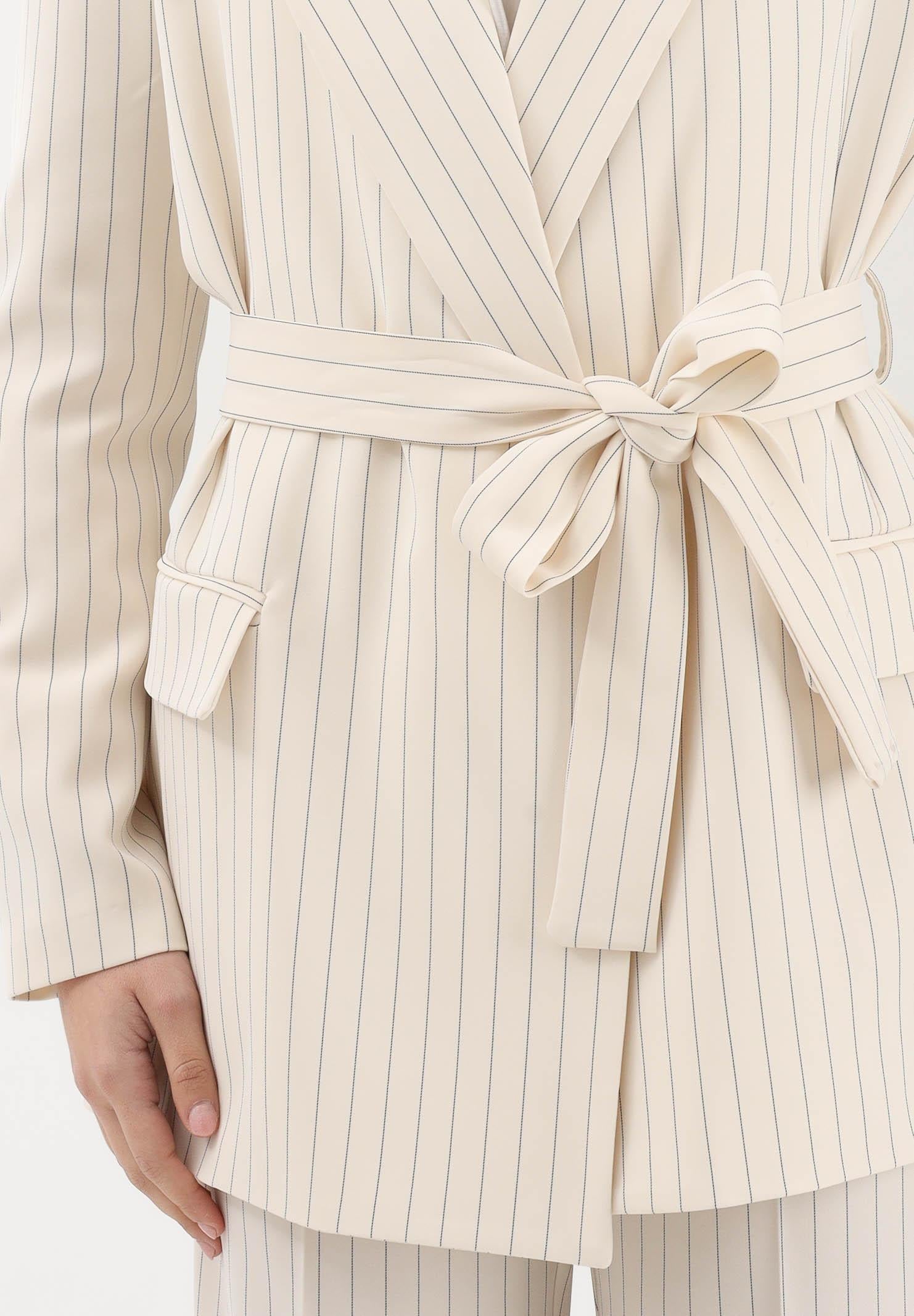 VICOLO Giacca panna da donna con motivo gessato TAB0094 ABF VICOLO