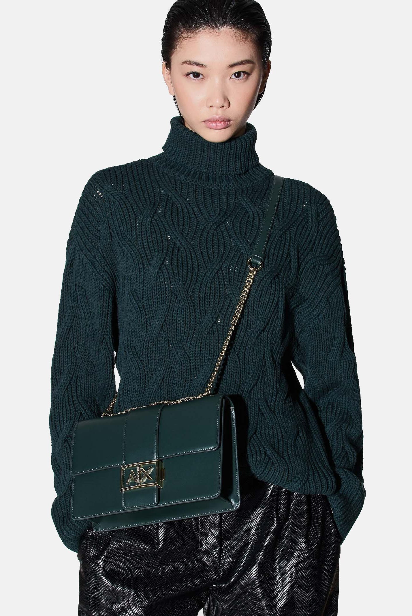 ARMANI EXCHANGE Borsa a tracolla verde da donna con logo XW000070AF12039 U7304 ARMANI EXCHANGE