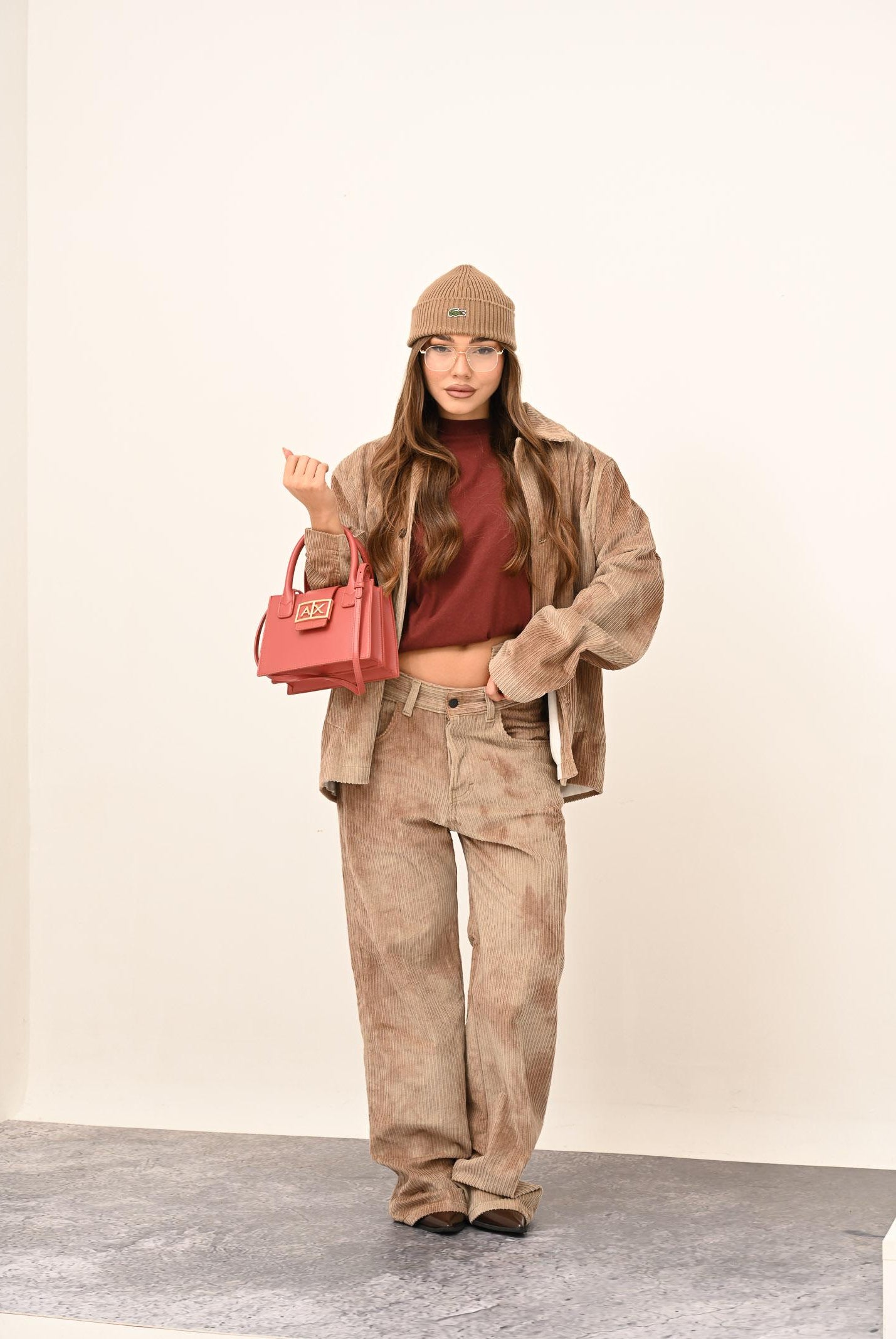 I'M BRIAN Pantalone da uomo in velluto a coste color beige effetto tie-dye JASON2925 0025 I'M BRIAN