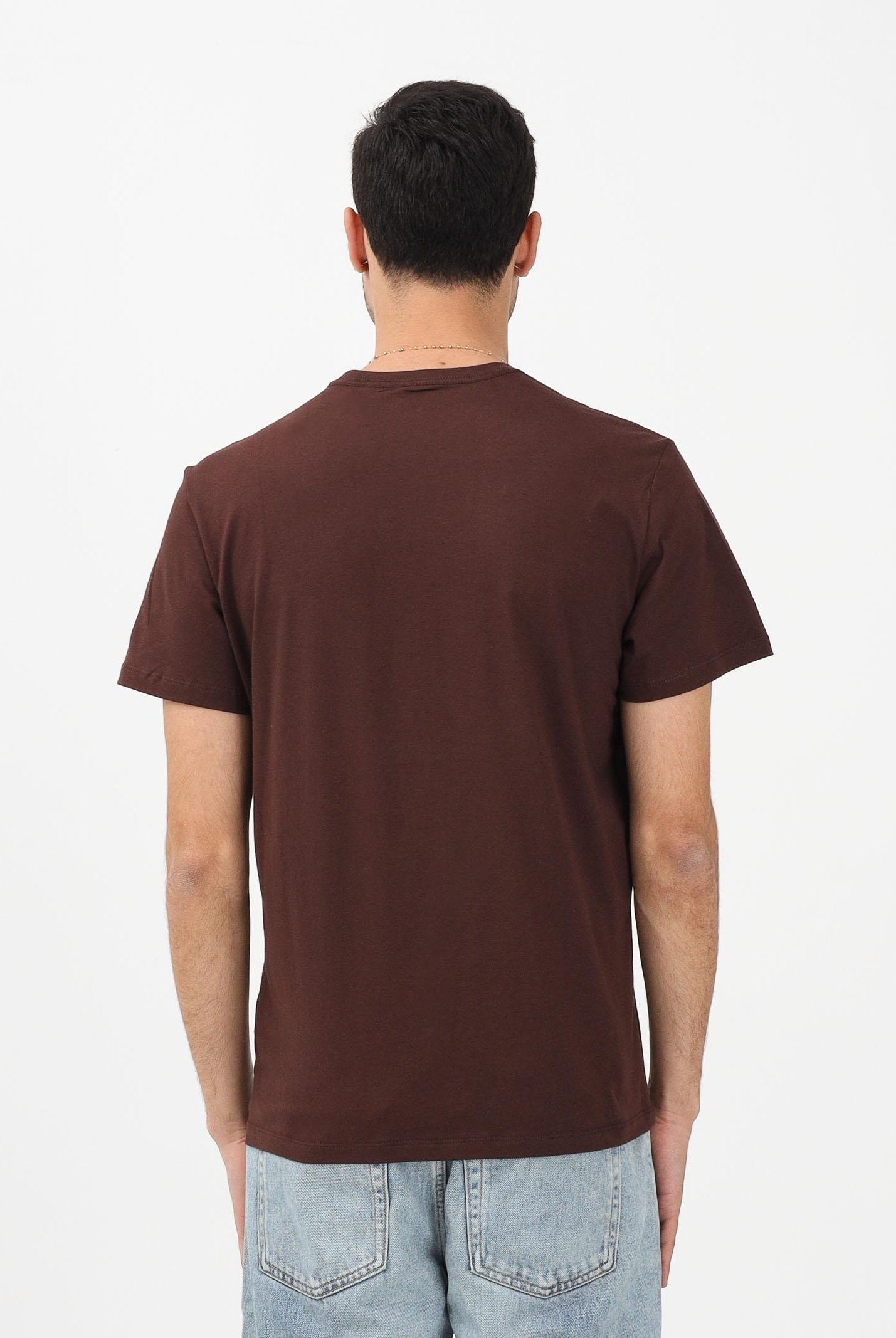 CALVIN KLEIN JEANS T-shirt a manica corta marrone da uomo con stampa logo LV14RE816G2IN . CALVIN KLEIN JEANS