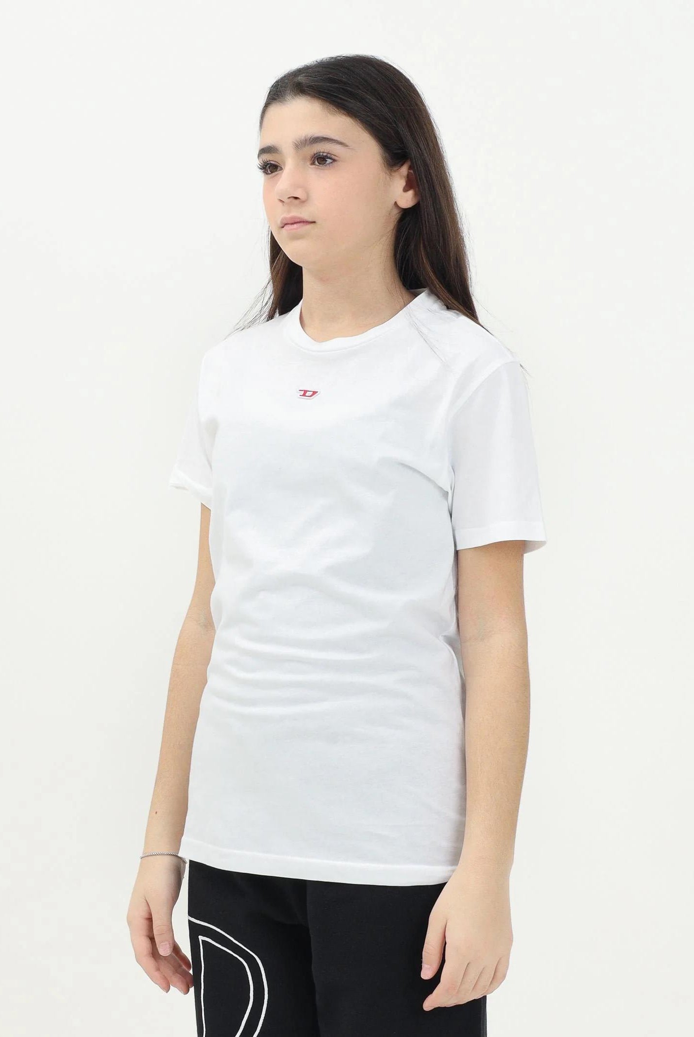 DIESEL T-shirt a manica corta Tdiegord bianca per donna, ragazzi e bambini J022370GRAI K100 DIESEL