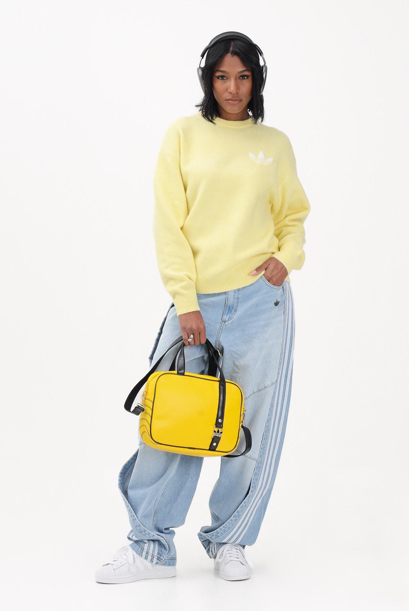 ADIDAS ORIGINALS Maglione girocollo Athletic Dept Knitted giallo per uomo e donna LD4476 . ADIDAS ORIGINALS