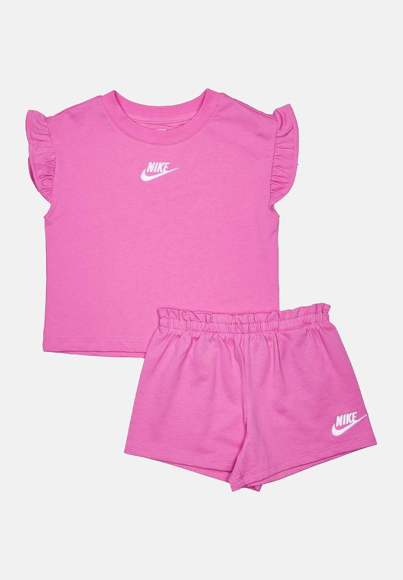 NIKE Completino fucsia da bambina con logo 36N024 AFN NIKE