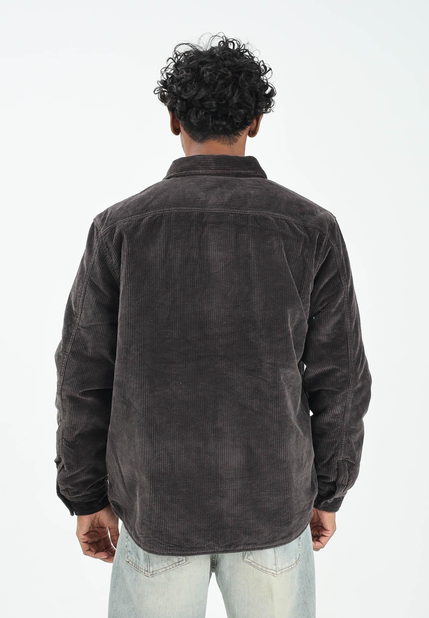 LACOSTE Giubbotto marrone da uomo in velluto a coste trapuntato CH3512 SKB LACOSTE