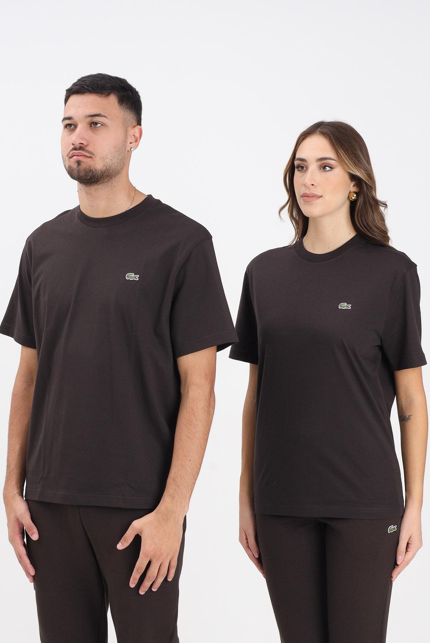 LACOSTE T-shirt a manica corta marrone per uomo e donna TH7318 SKB LACOSTE