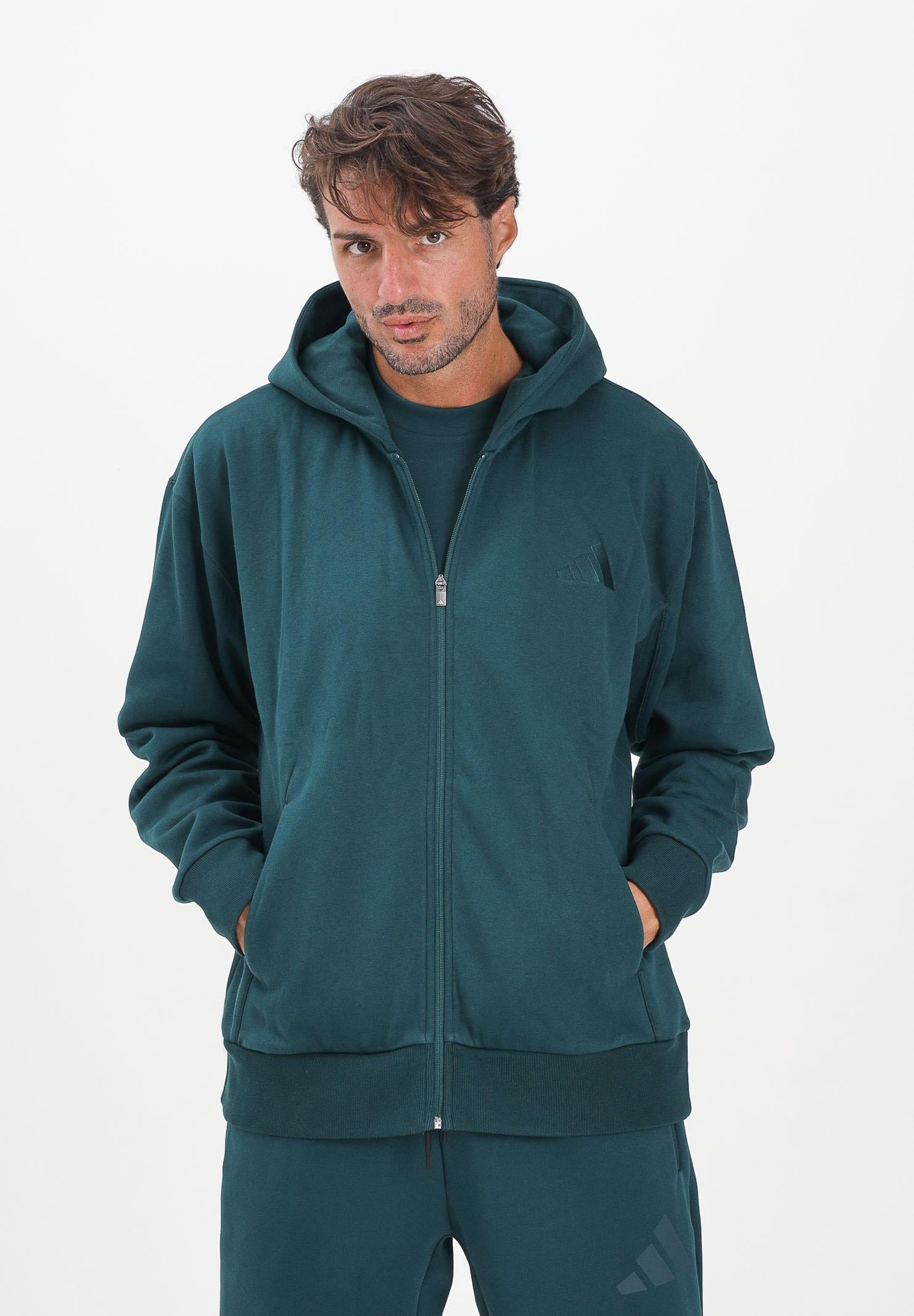 ADIDAS PERFORMANCE Felpa con zip ALL SZN Fleece verde da uomo JX5101 . ADIDAS PERFORMANCE