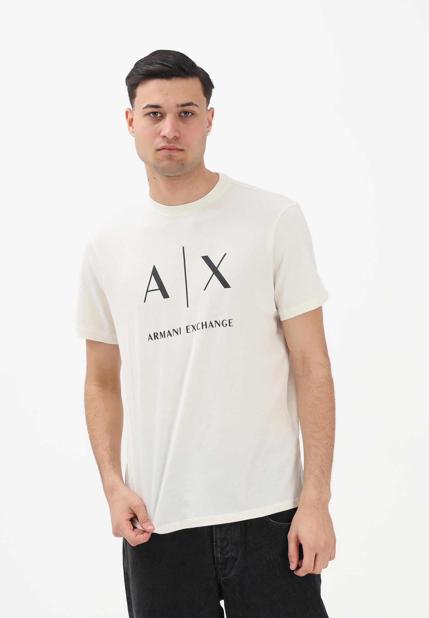 ARMANI EXCHANGE T-shirt a manica corta crema da uomo con logo XM002683AF10356 U1074 ARMANI EXCHANGE