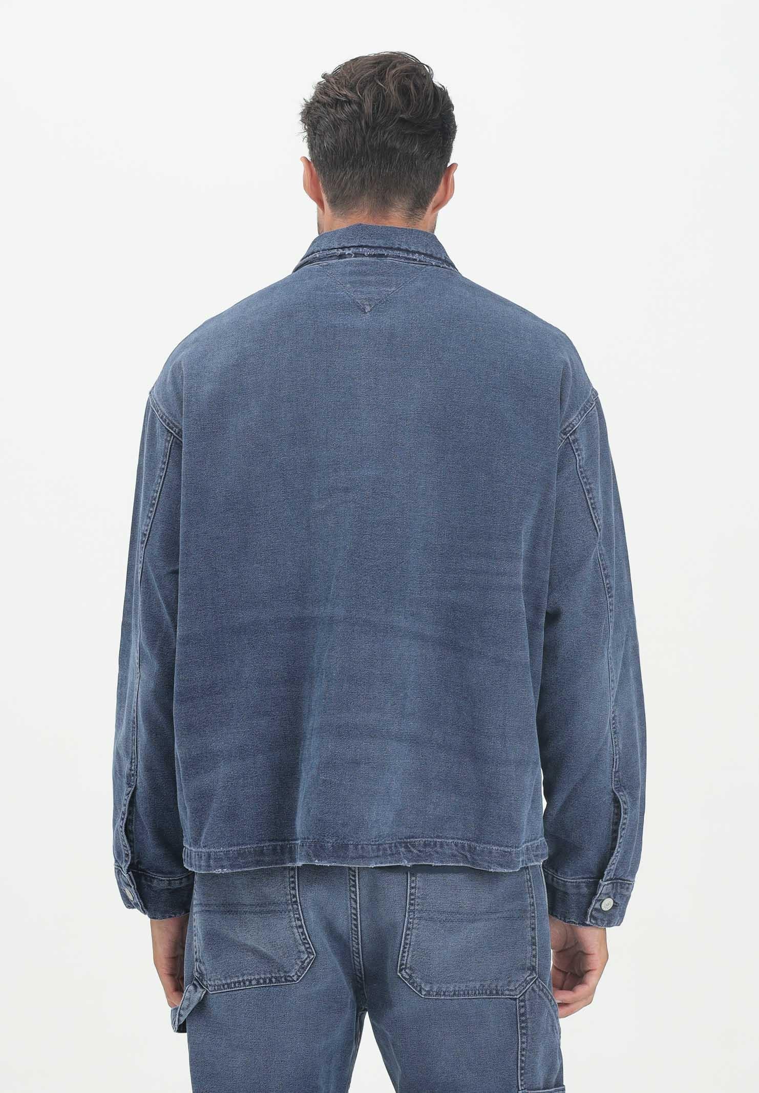 TOMMY JEANS Giubbotto di jeans in denim blu scuro da uomo con tasche DM0DM218331BK  TOMMY JEANS