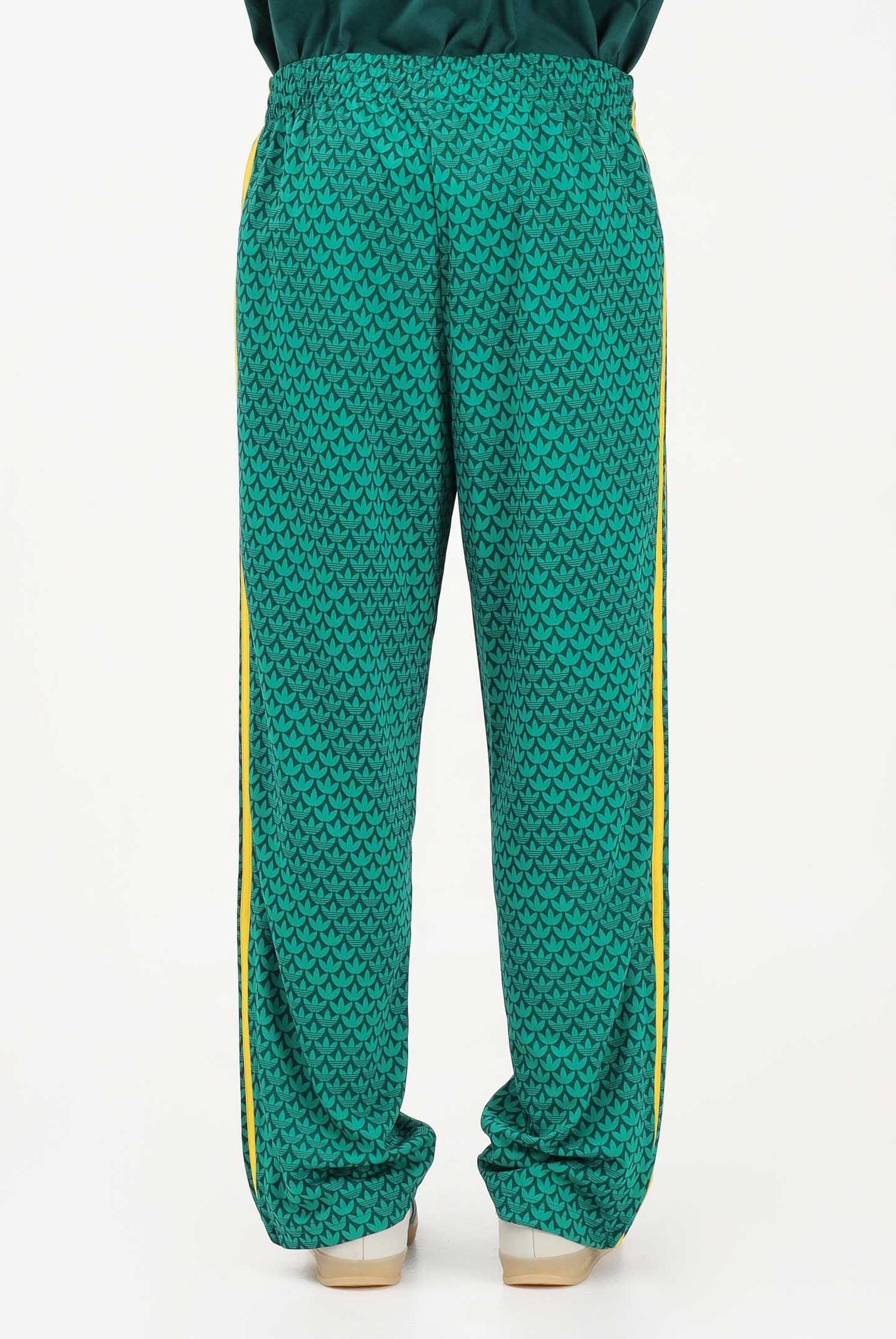 ADIDAS ORIGINALS Pantalone sportivo FIREBIRD LOOSE MONOGRAM verde e giallo da uomo KD0396 . ADIDAS ORIGINALS