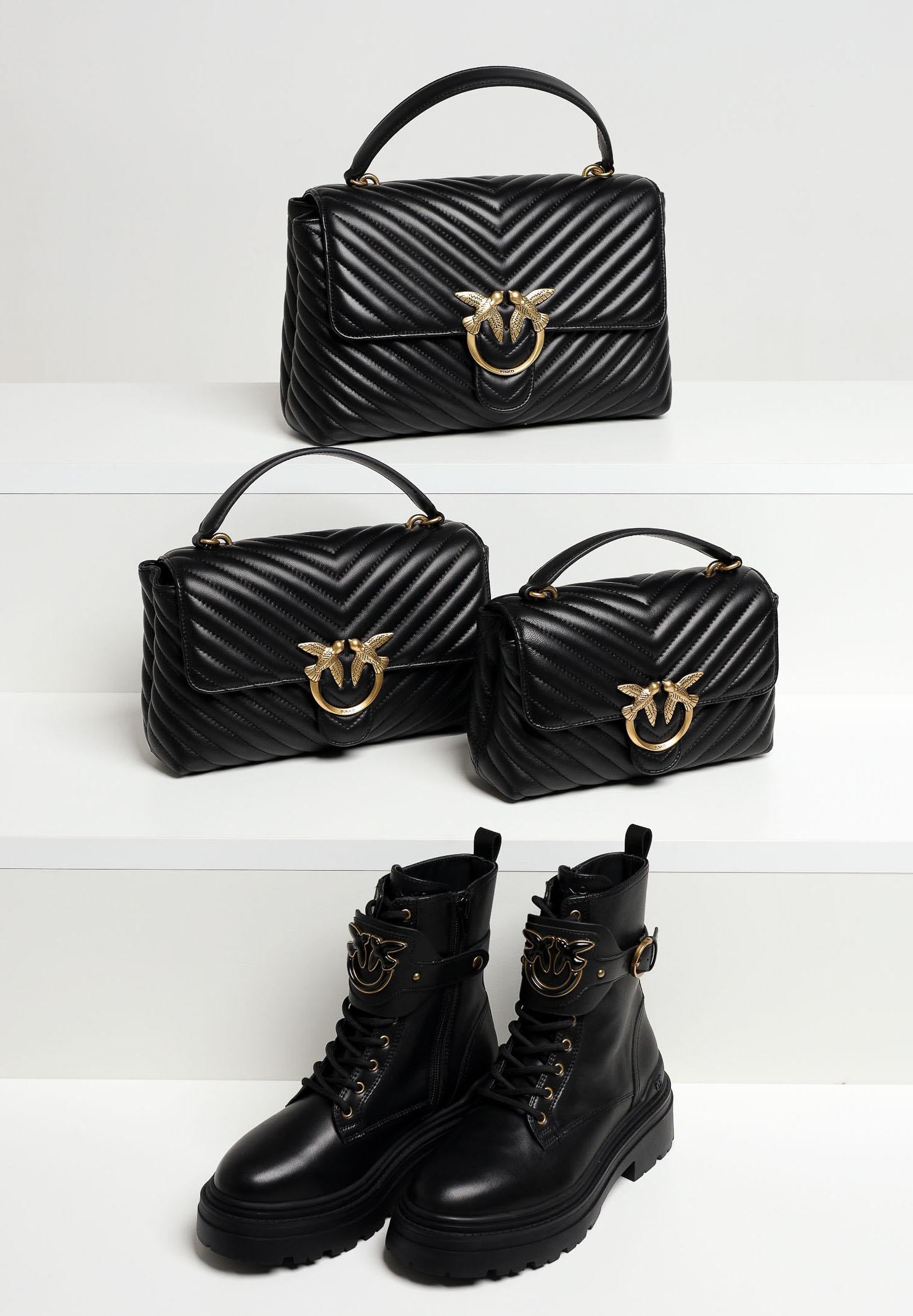 PINKO Shopper Big Love Bag Puff nera da donna 100042A0GK Z99Q PINKO