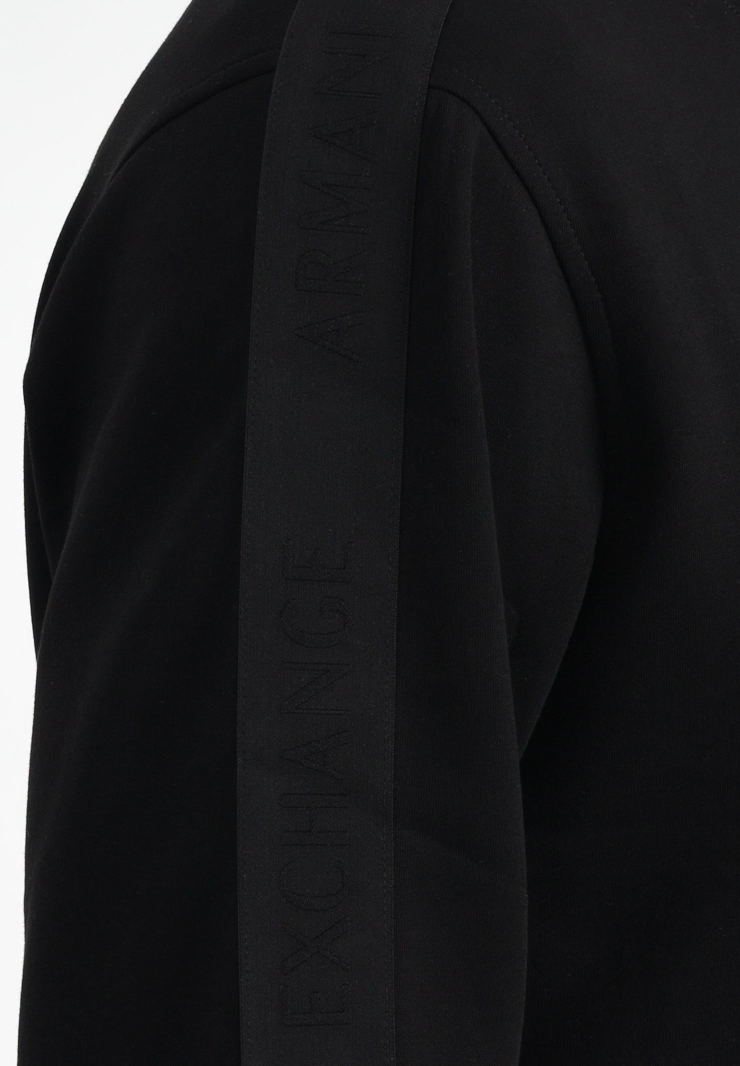 ARMANI EXCHANGE Felpa girocollo nera da uomo impreziosita da bande laterali logate XM001296AF10818 UC001 ARMANI EXCHANGE