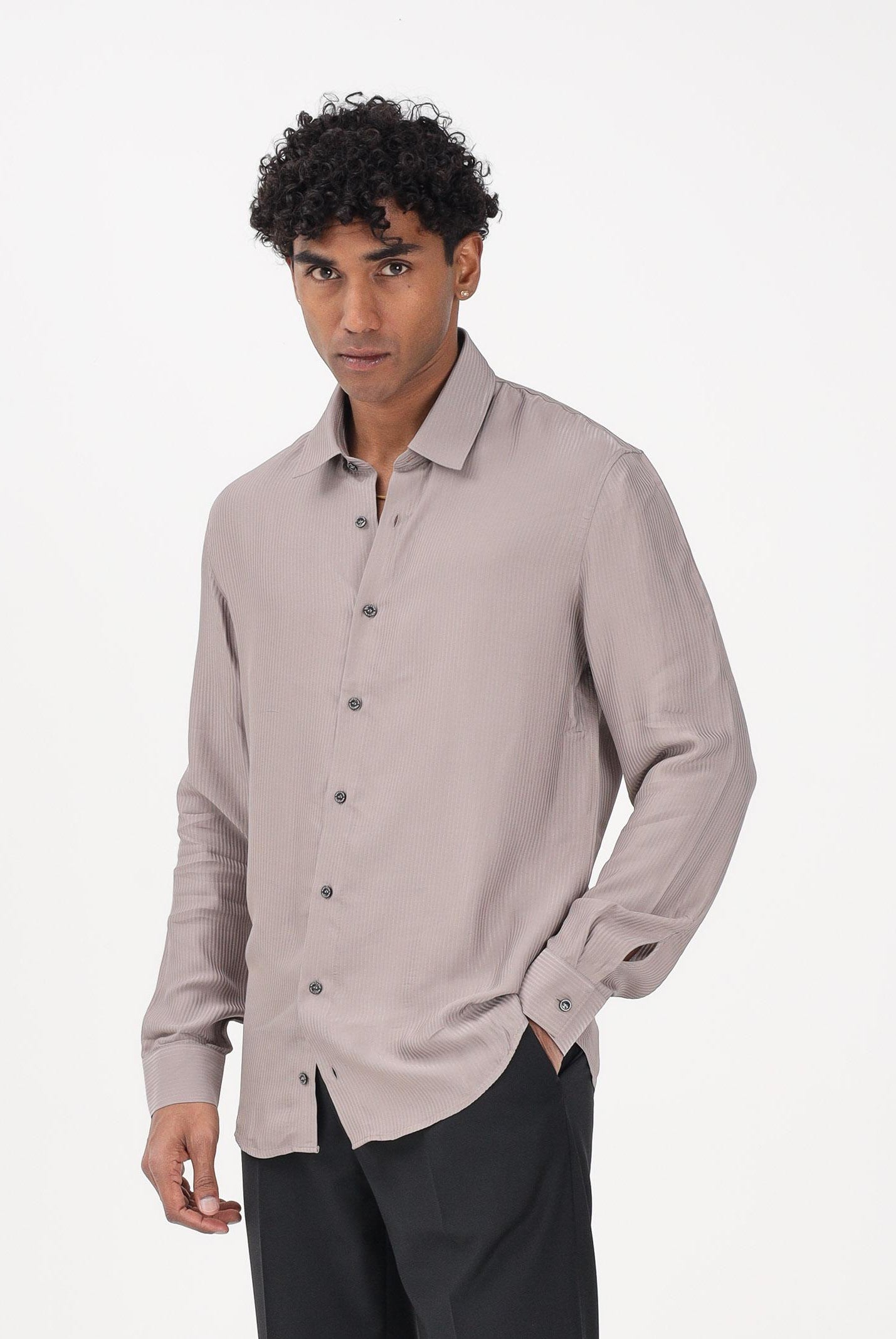 PATRIZIA PEPE Camicia a manica lunga beige da uomo 5C0310A093J S184 PATRIZIA PEPE