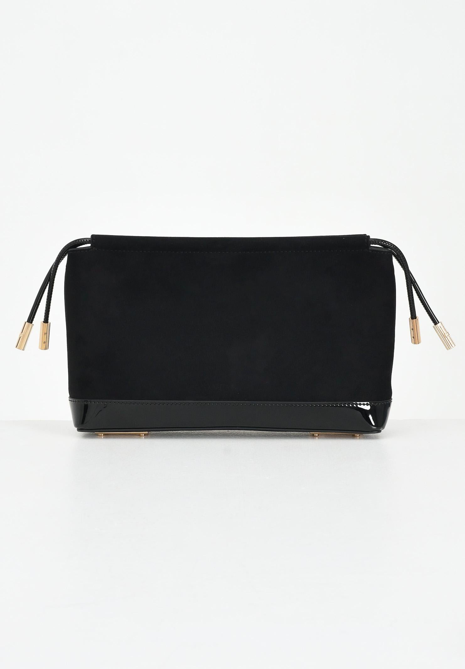 ELISABETTA FRANCHI Pochette nera da donna in morbida pelle scamosciata BS60A57E2 110 ELISABETTA FRANCHI