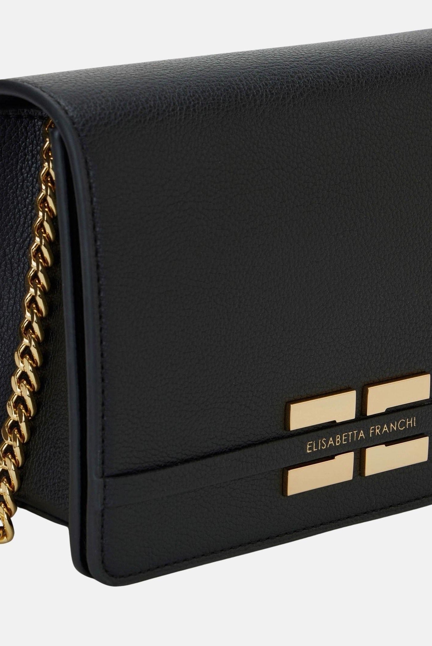ELISABETTA FRANCHI Pochette nera da donna con logo BS39A61E2 110 ELISABETTA FRANCHI