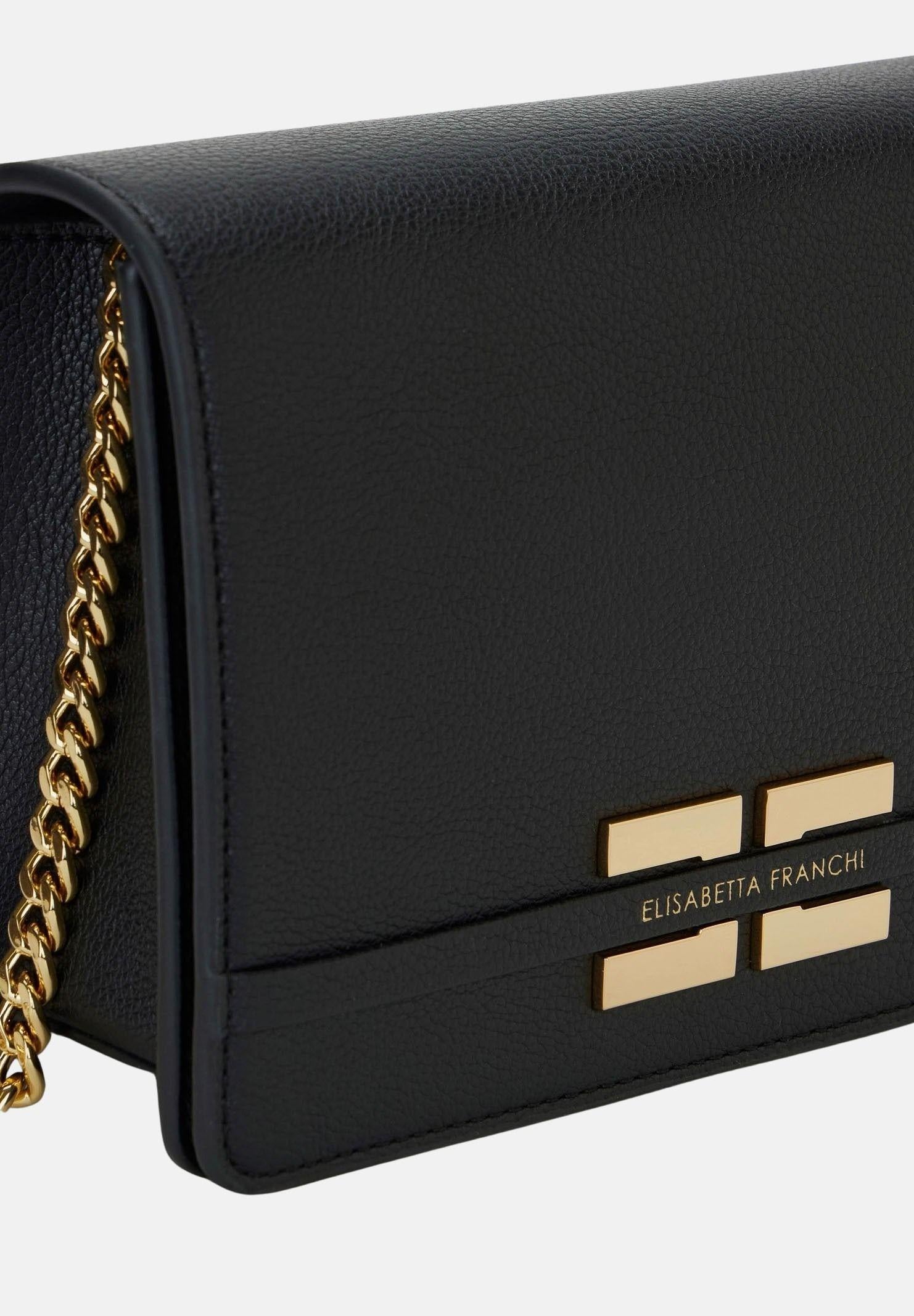 ELISABETTA FRANCHI Pochette nera da donna con logo BS39A61E2 110 ELISABETTA FRANCHI