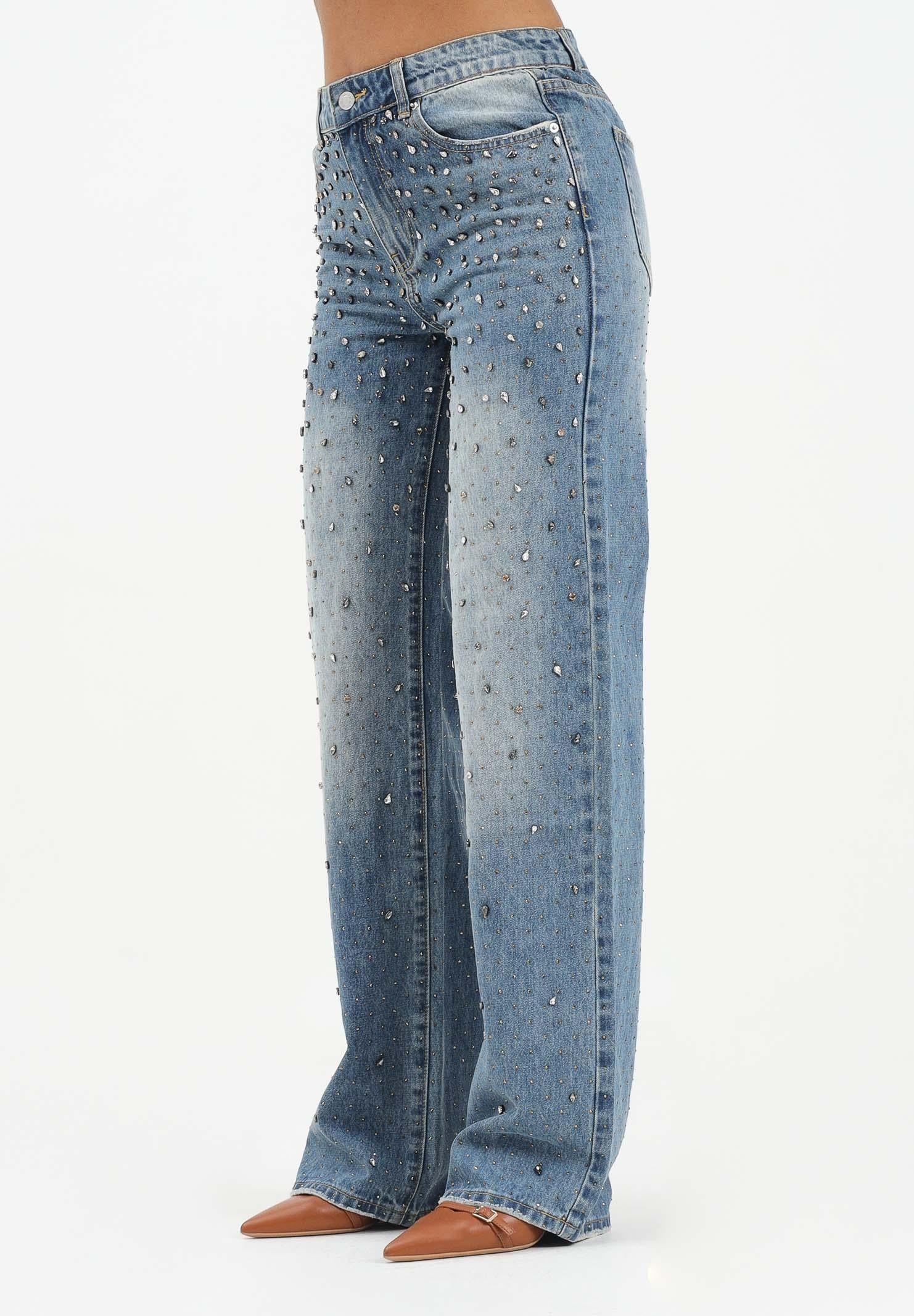 VICOLO Jeans Aurora in denim da donna con pietre DF5154 VU VICOLO