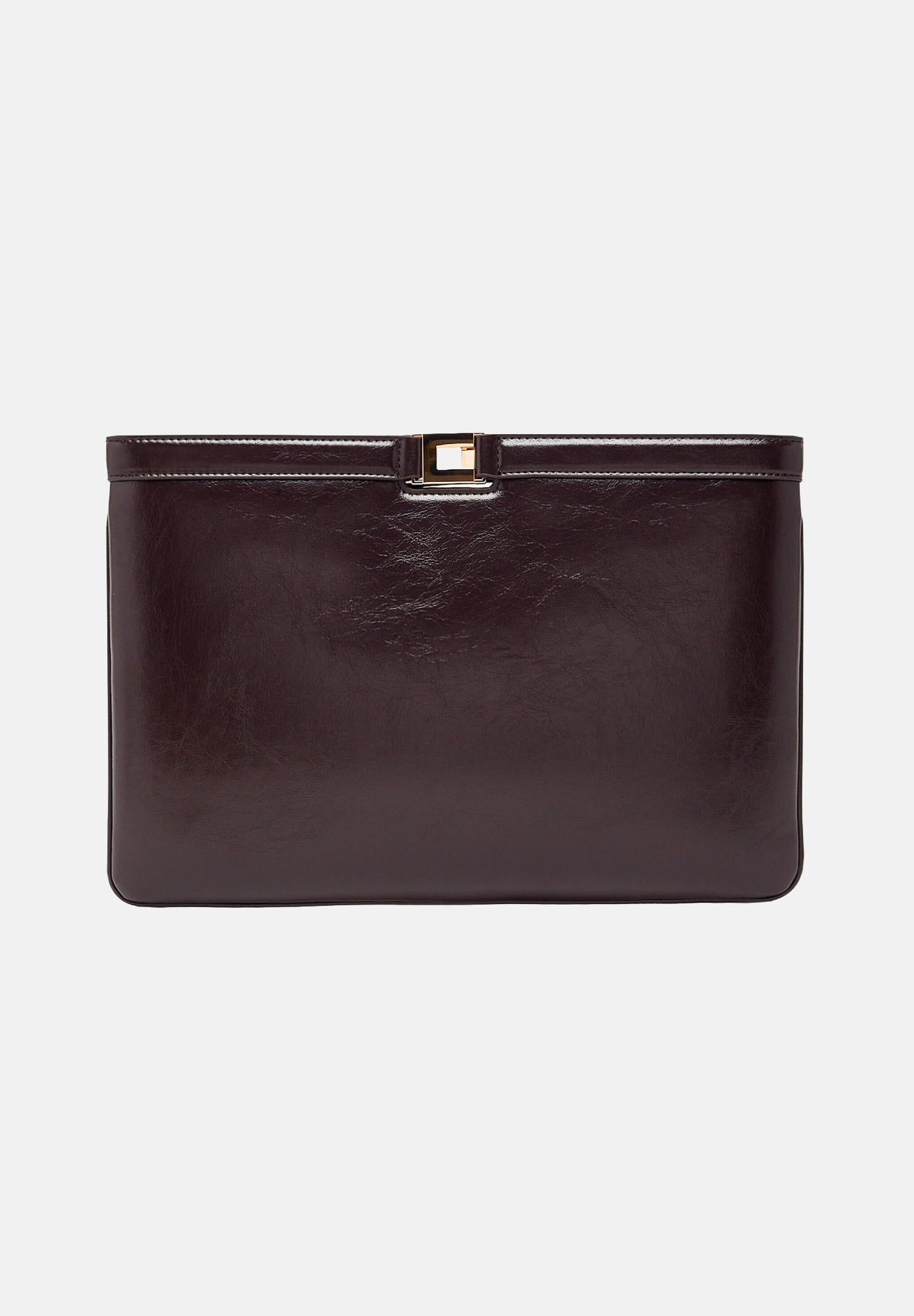 ELISABETTA FRANCHI Pochette marrone da donna effetto naplak<BR/> BS18A61E2 EV9 ELISABETTA FRANCHI