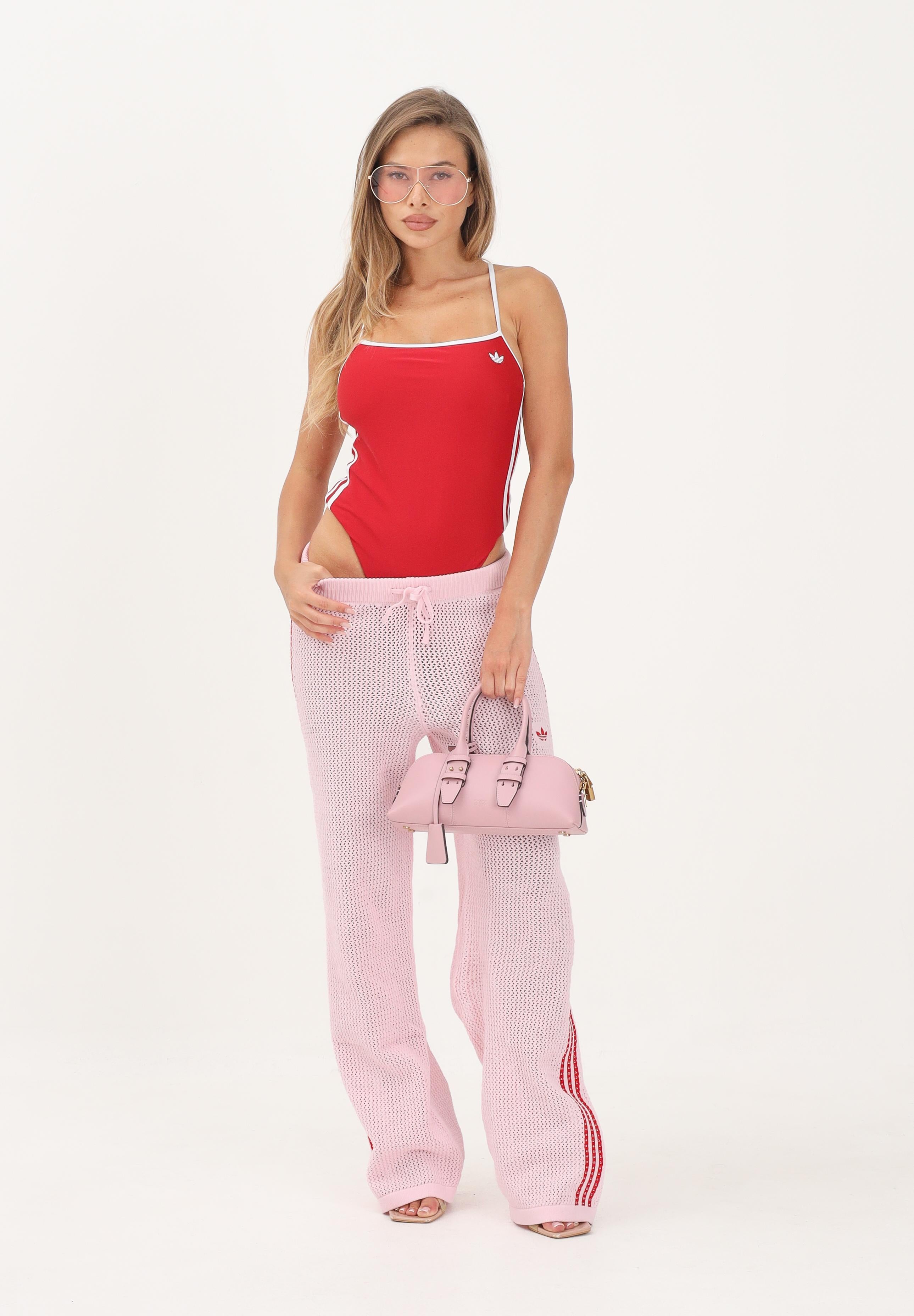 ADIDAS ORIGINALS pantaloni sportivi Firebird Knitted Crochet Track Pants clpink/red rosa donna. KQ6659 . ADIDAS ORIGINALS