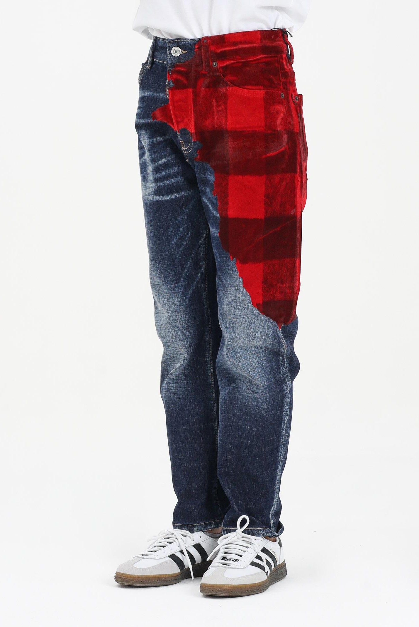 DSQUARED2 Jeans per donna, ragazzi e bambini in denim blu sfumato con stampa digitale DQ3101D0AEK DQ01 DSQUARED2