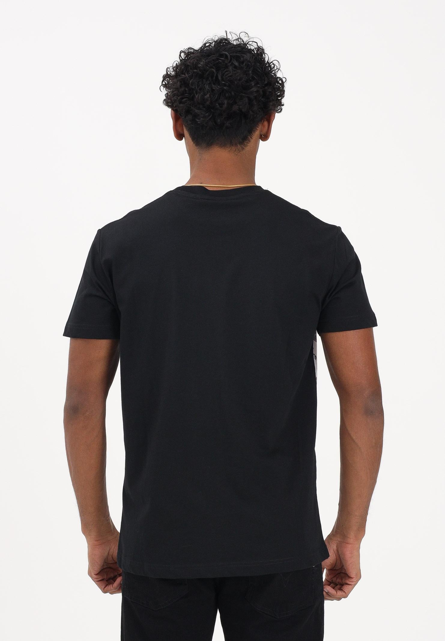 VERSACE JEANS COUTURE T-shirt a manica corta nera da uomo con stampa Wave Couture 80GAH6SBJS541 V22 VERSACE JEANS COUTURE