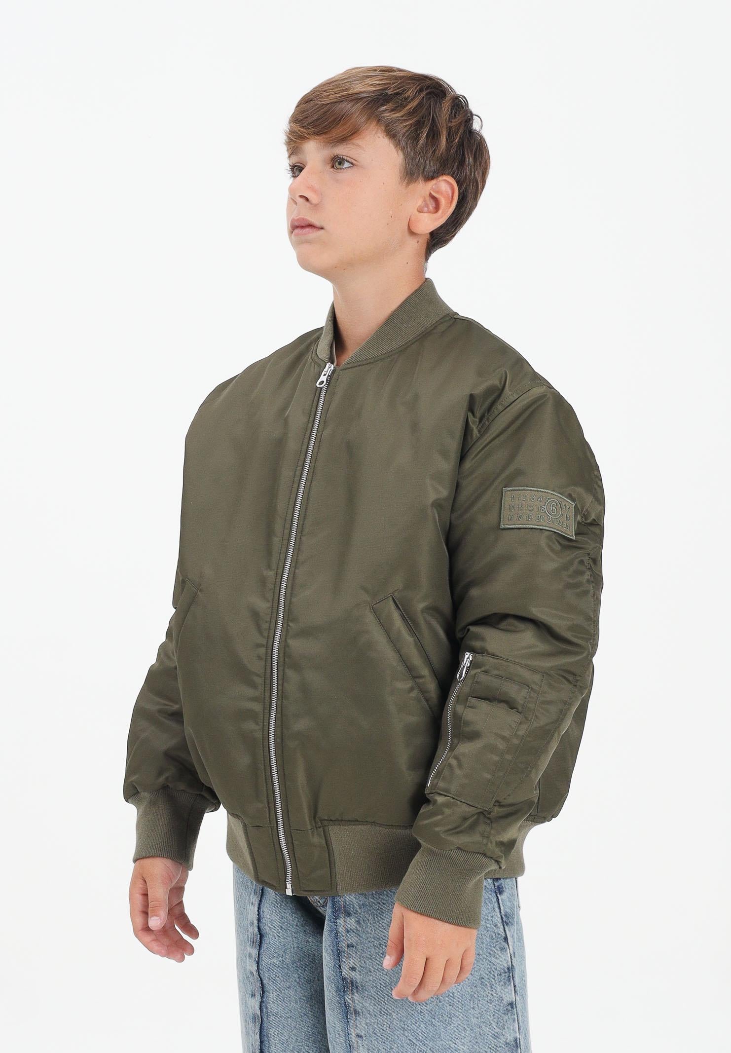 MAISON MARGIELA Bomber verde per donna, ragazzi e bambini con Patch Numeric M60832MM03B M6514 MAISON MARGIELA