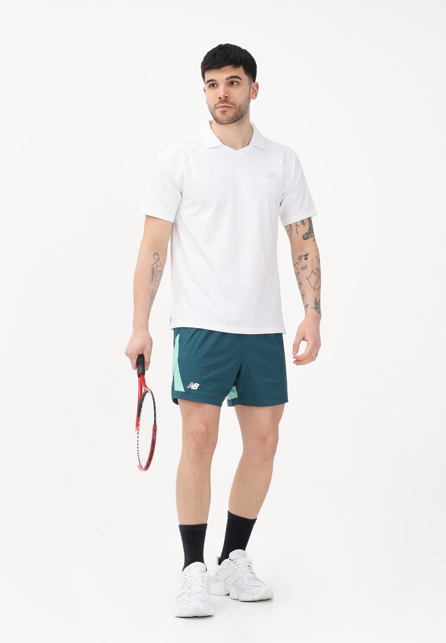 NEW BALANCE Shorts sportivo TOURNAMENT NOVELTY verde da uomo MB6120HXAAV . NEW BALANCE