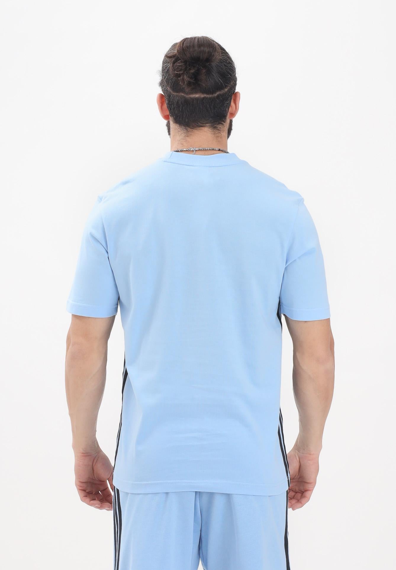 ADIDAS PERFORMANCE T-shirt a manica corta Essentials 3-Stripes Single Jersey azzurra da uomo JE6397 . ADIDAS PERFORMANCE