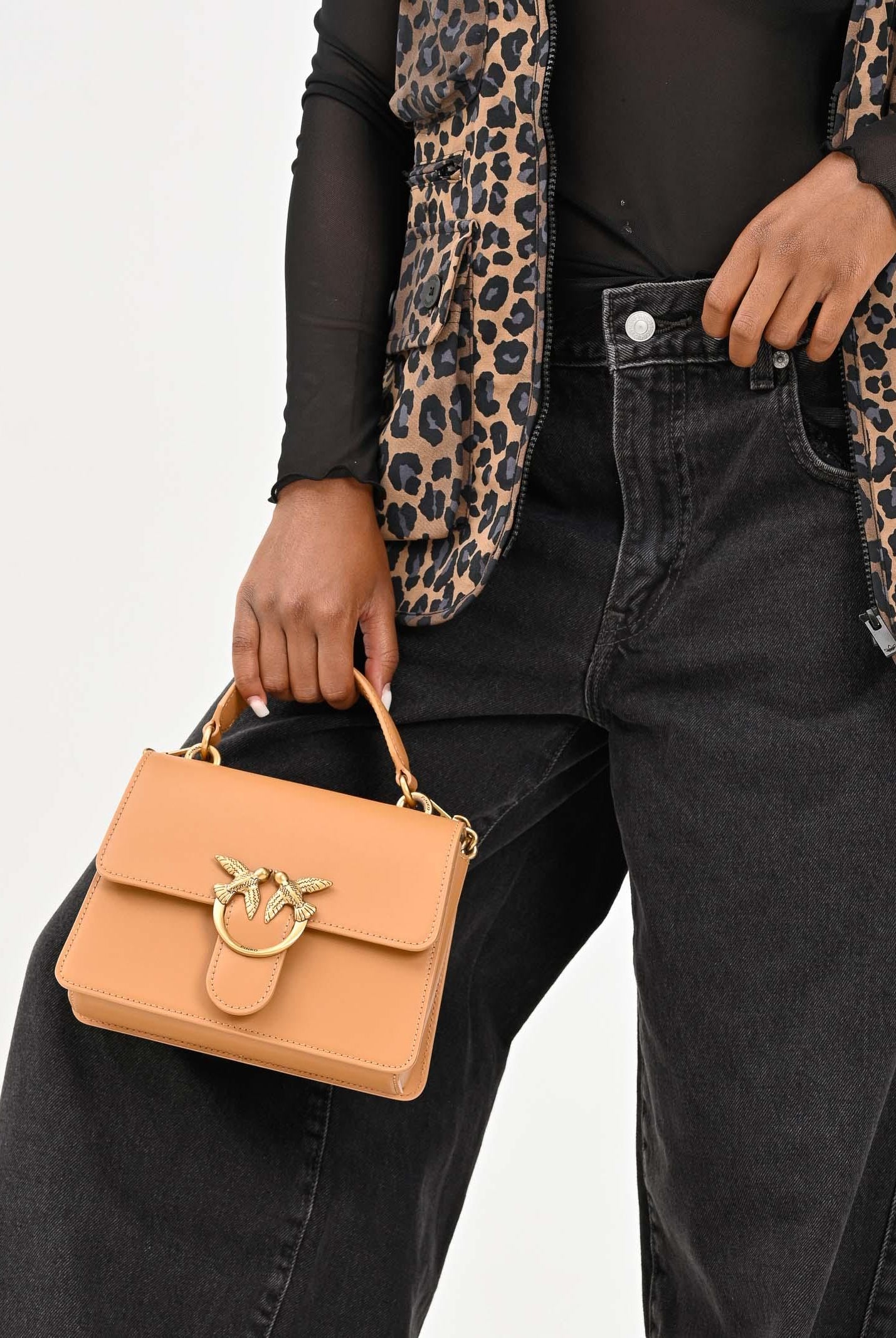 PINKO Borsa a mano Mini Love Bag One Top Handle Light torrone da donna 100071A0F1 C83Q PINKO