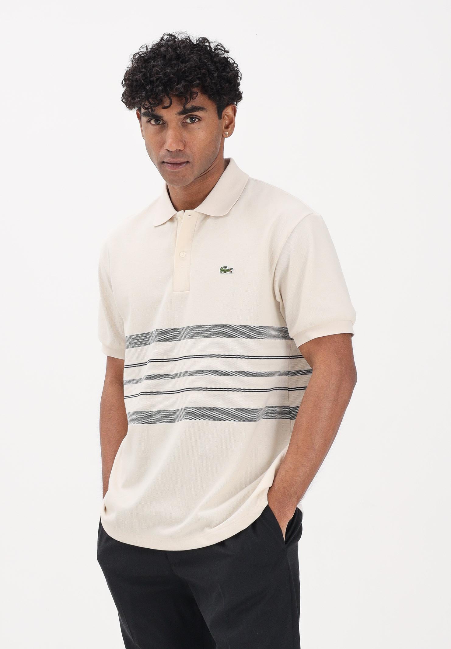 LACOSTE Polo a manica corta Made In France beige da uomo PH0723 XFJ LACOSTE