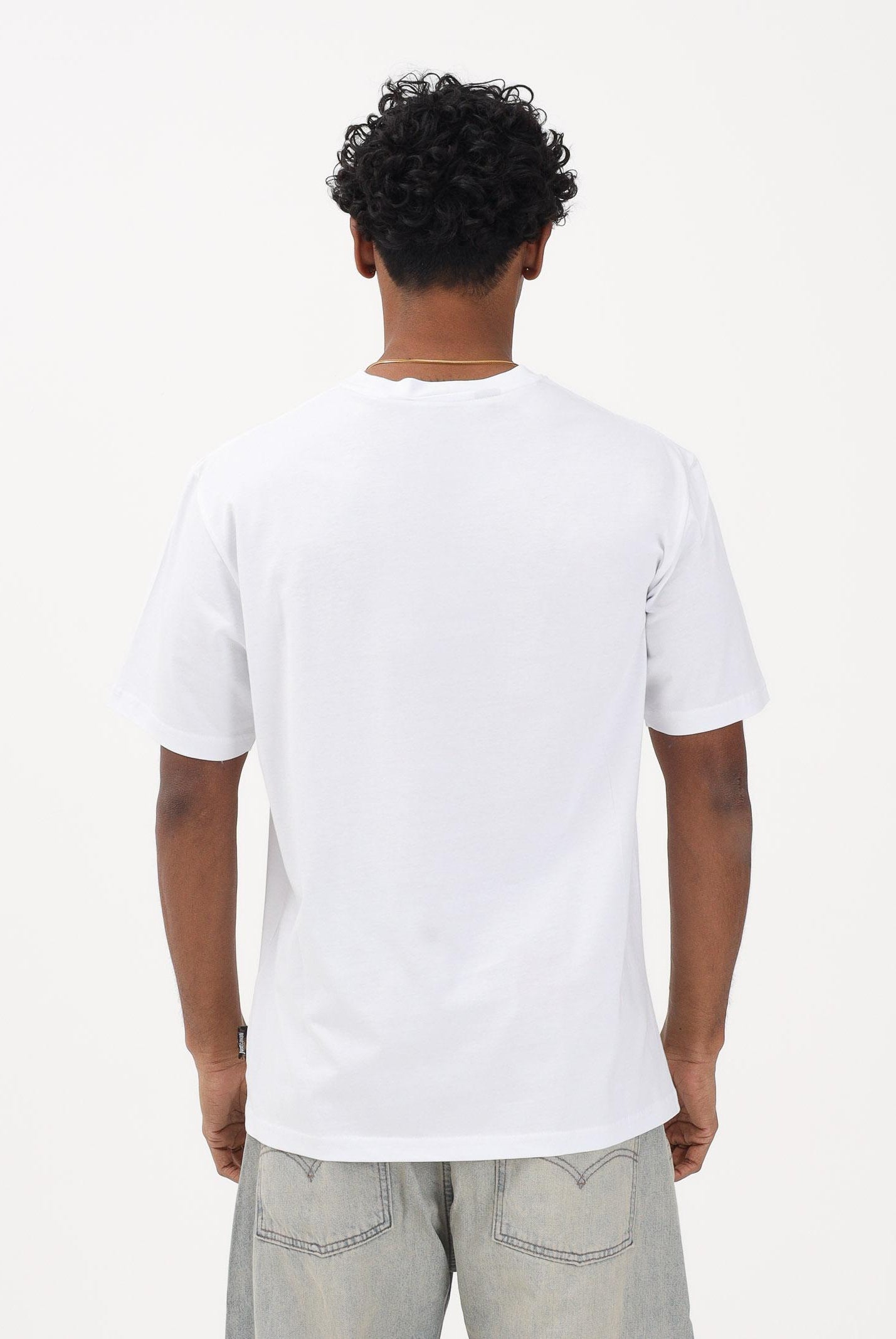 JUST CAVALLI T-shirt a manica corta bianca da uomo con ricamo 80OAHE24CJ110 003 JUST CAVALLI