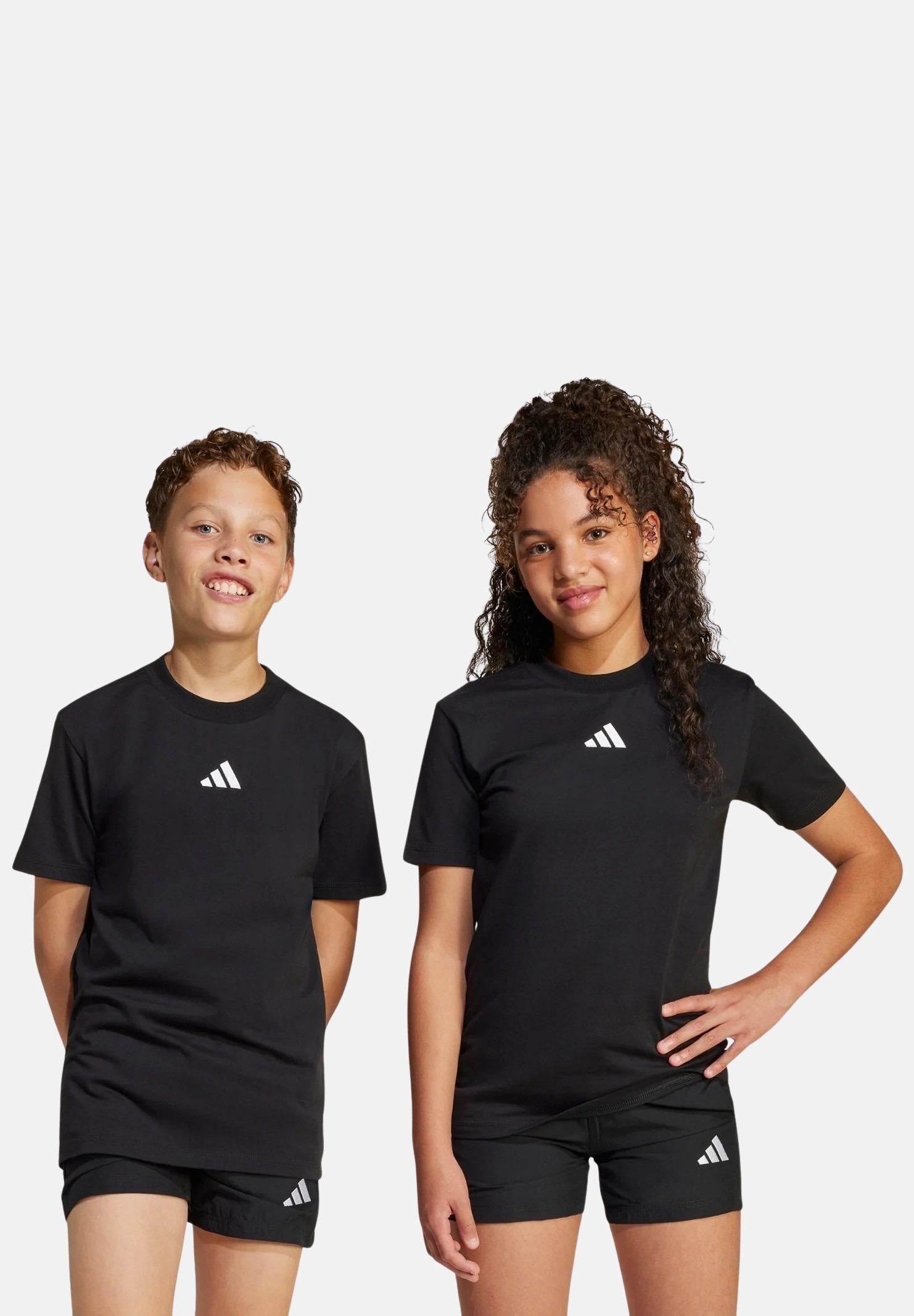 ADIDAS PERFORMANCE T-shirt a manica corta Essentials nera per bambino e bambina JC9776 . ADIDAS PERFORMANCE