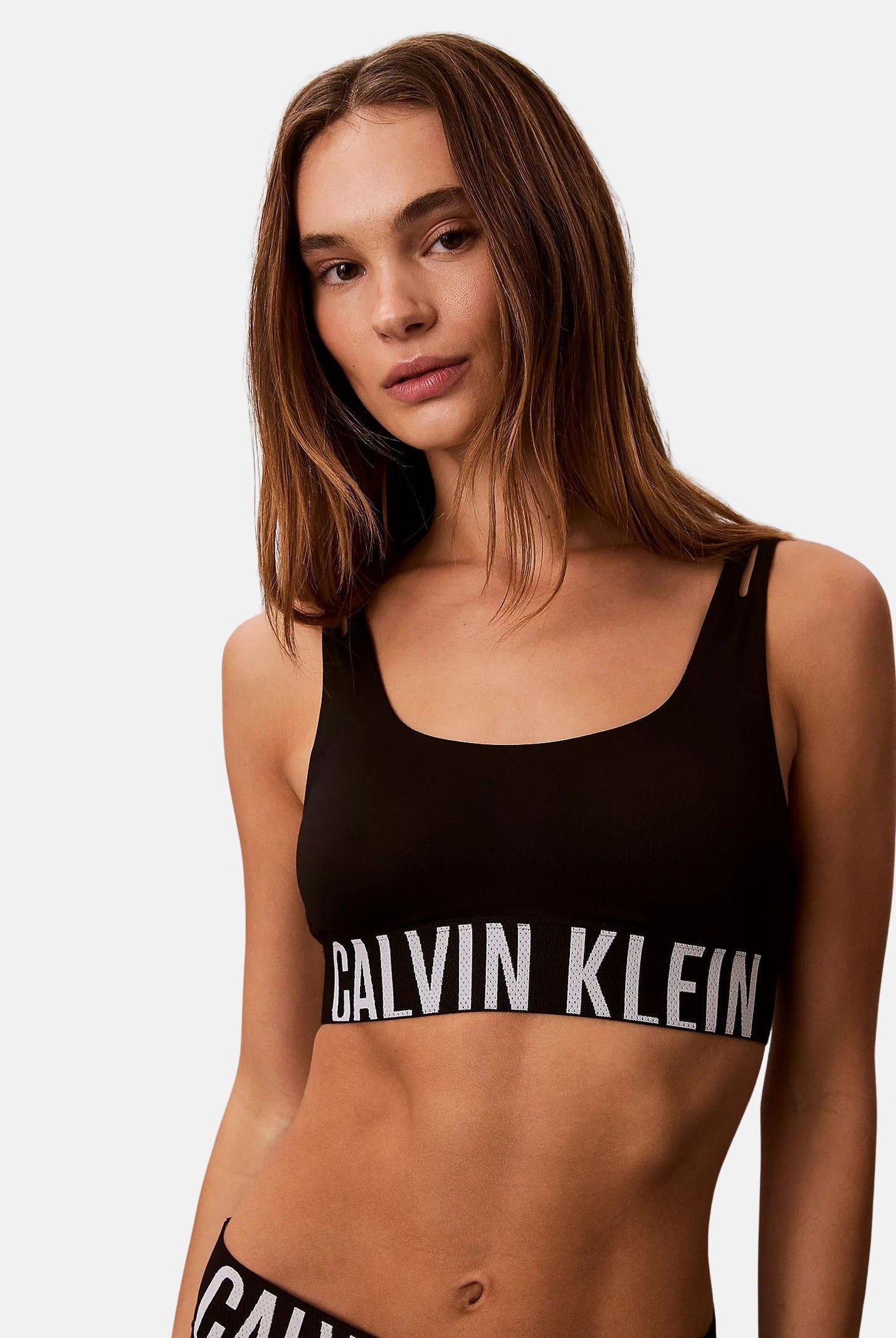 CALVIN KLEIN Bralette nera da donna con logo LV00QF8478 UB1 CALVIN KLEIN