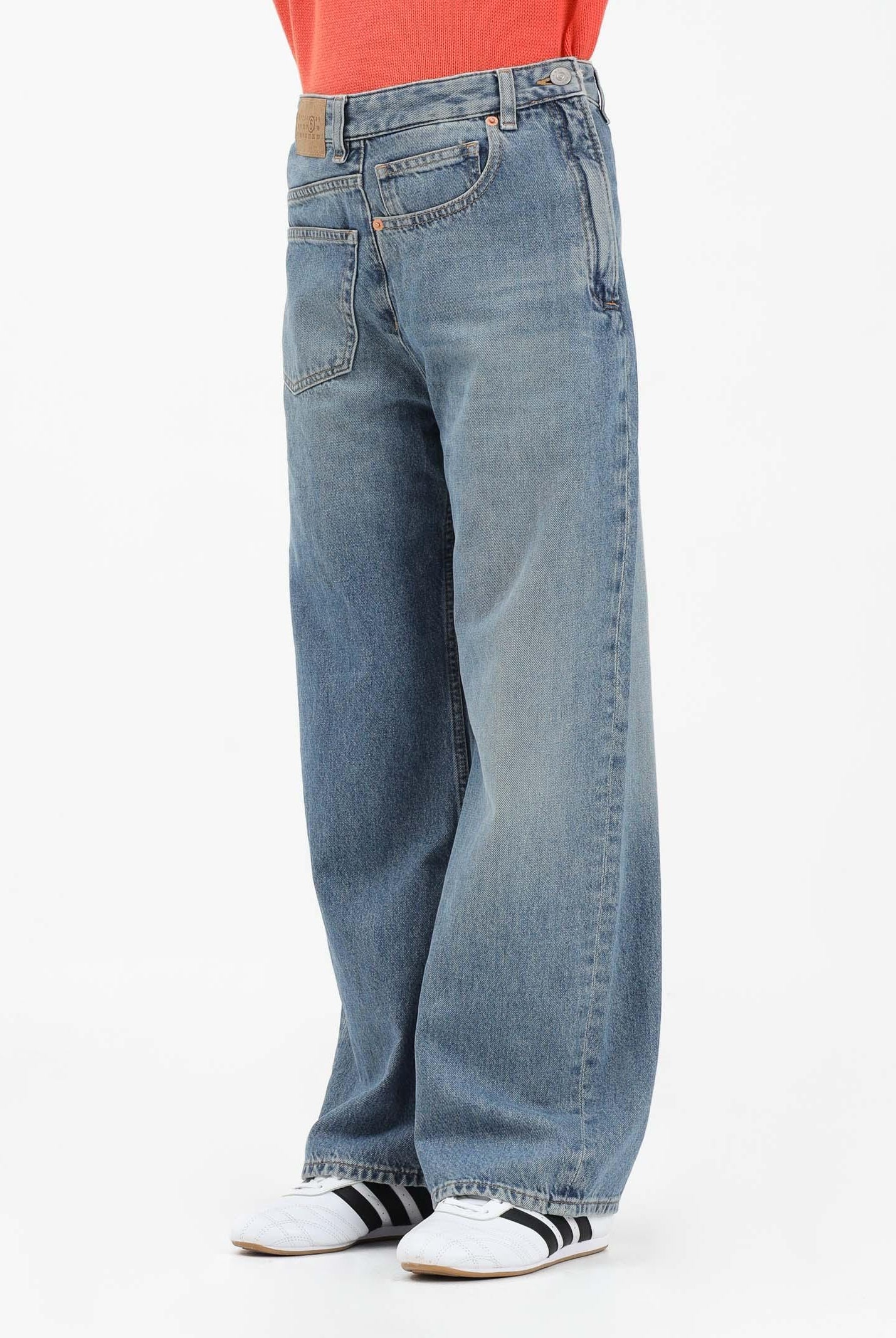 MAISON MARGIELA Jeans in denim chiaro per donna, ragazzi e bambini con chiusura laterale M60969MM06V M601 MAISON MARGIELA