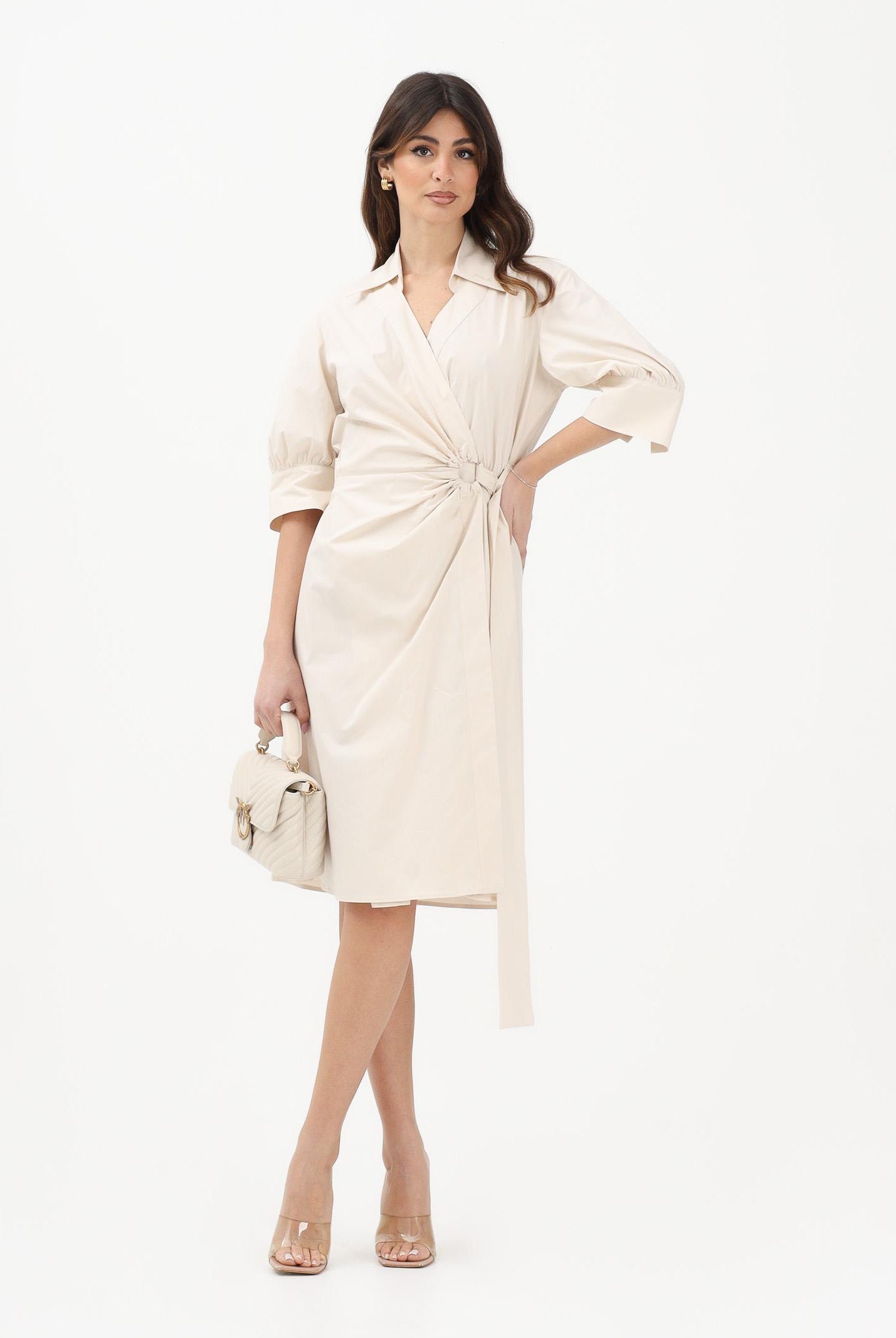 PINKO Abito midi ALINE beige da donna 106602A35Q C03 PINKO