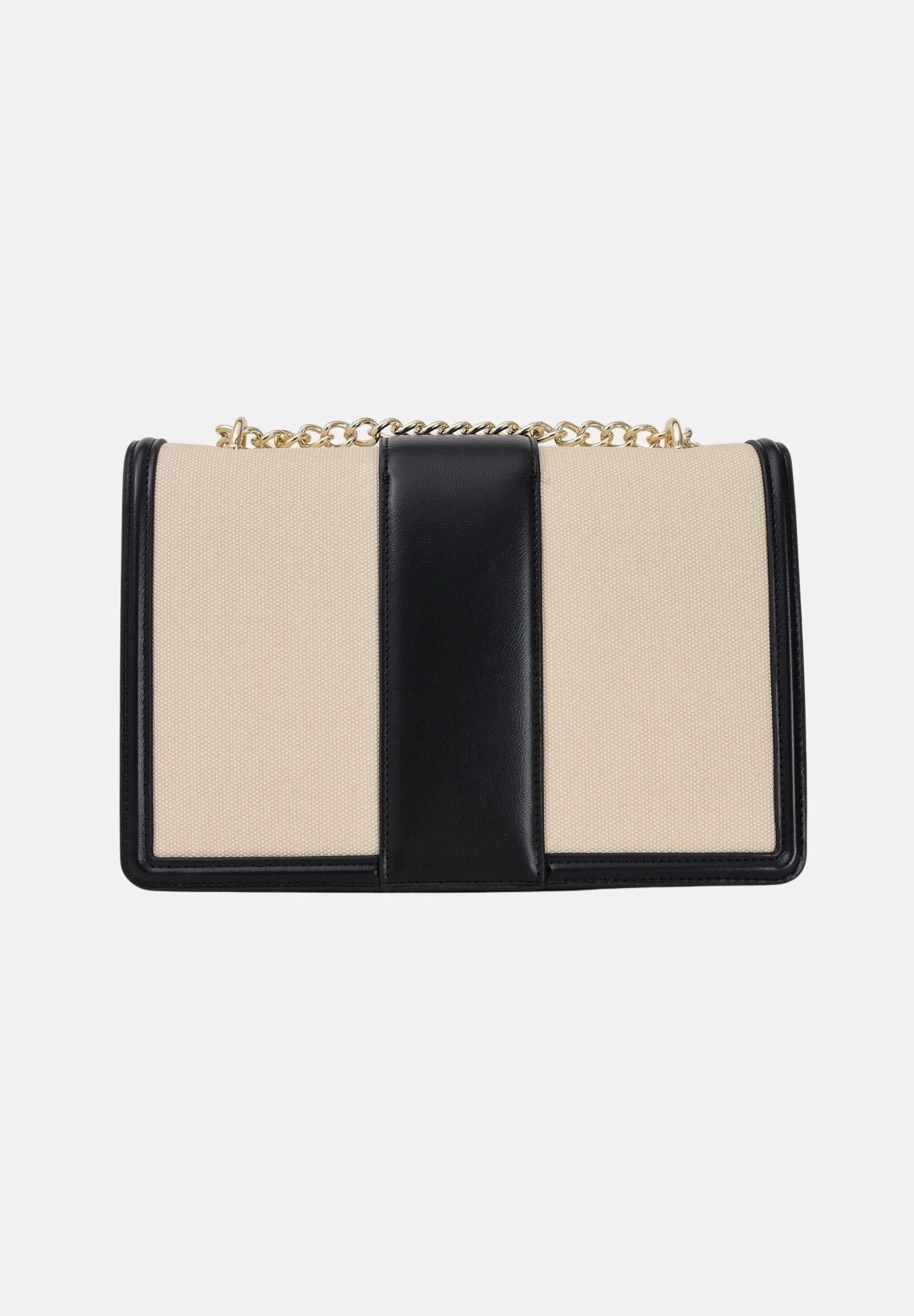 ARMANI EXCHANGE Borsa a tracolla beige e nera da donna con fibbia logo XW000070AF22570 MC479 ARMANI EXCHANGE