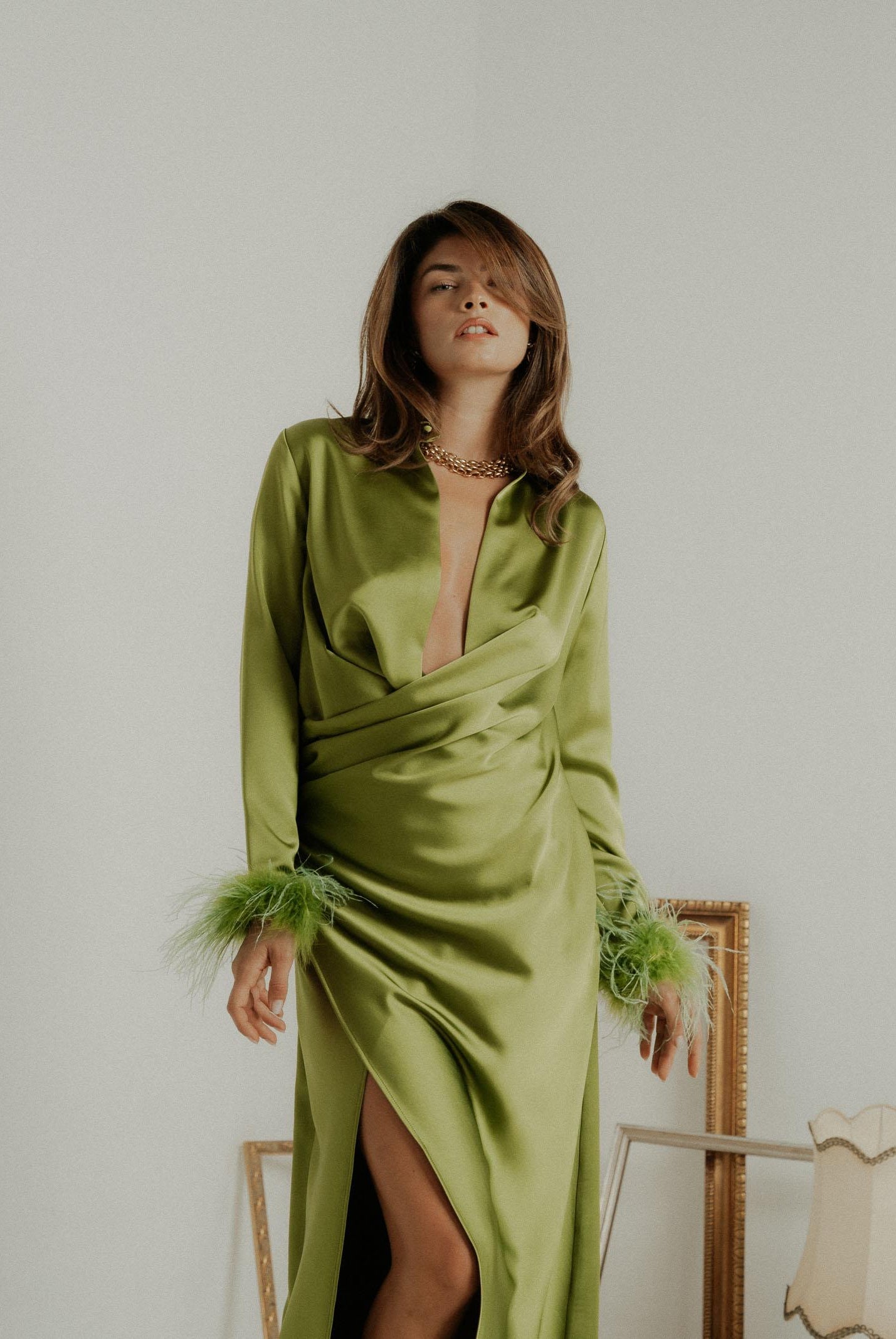 SANTAS Abito lungo DIVINE verde da donna PV2614 VE SANTAS