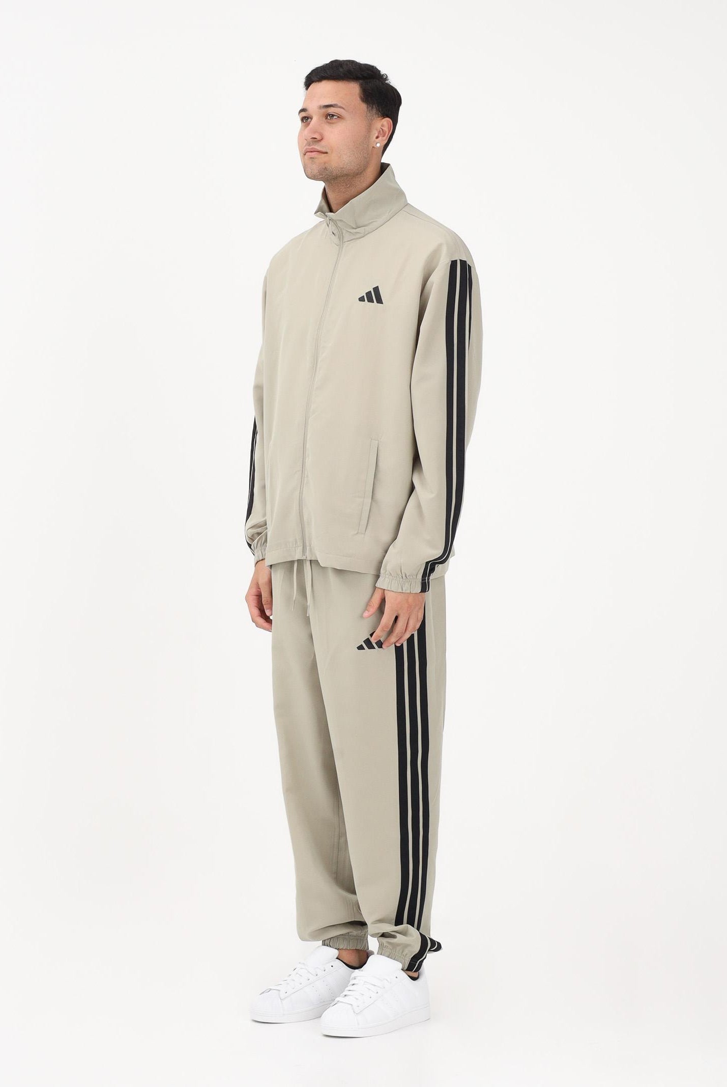 ADIDAS PERFORMANCE Tuta 3 STRIPES WOVEN sabbia da uomo JY7720 . ADIDAS PERFORMANCE