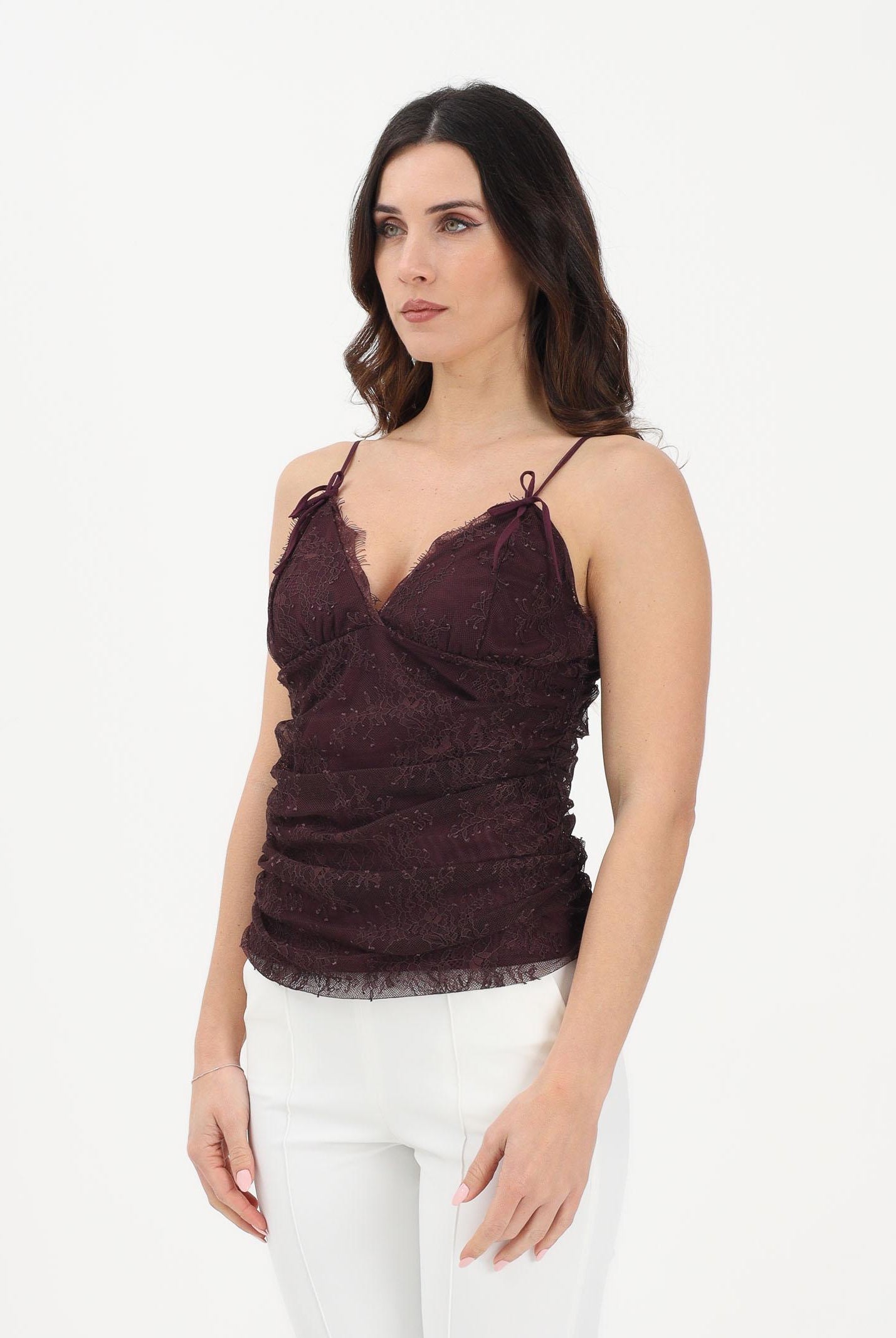 PINKO Top elegante Fragola bordeaux da donna 106726A378 R57 PINKO