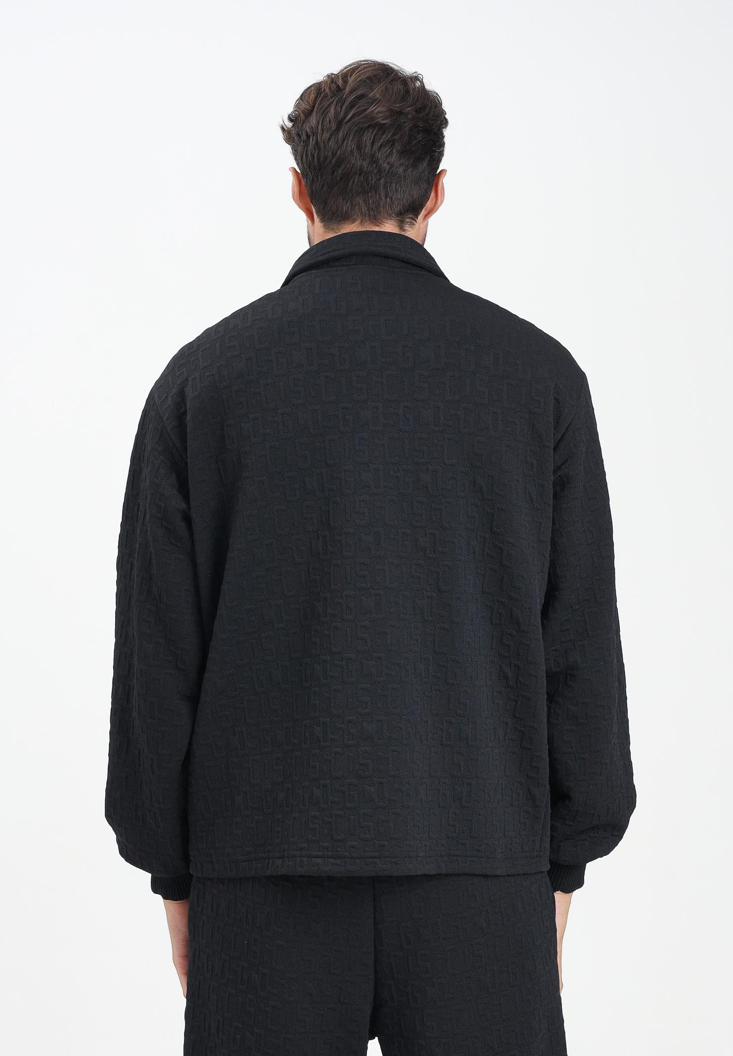 GCDS Felpa con zip nera per uomo e donna caratterizzata da lavorazione monogram B2CM0500TQ6 99 GCDS