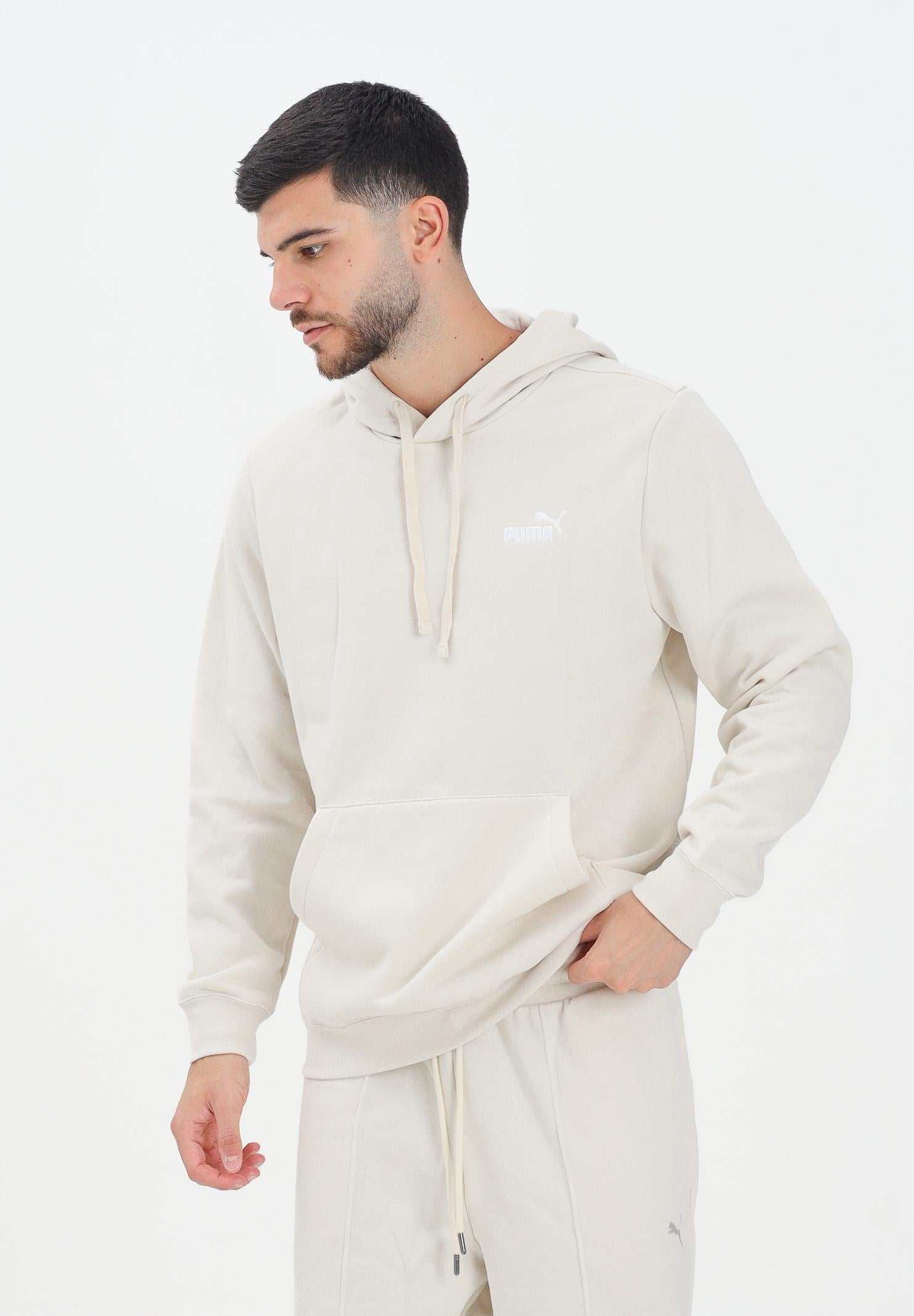 PUMA Felpa con cappuccio Essentials panna da uomo 682575 87 PUMA