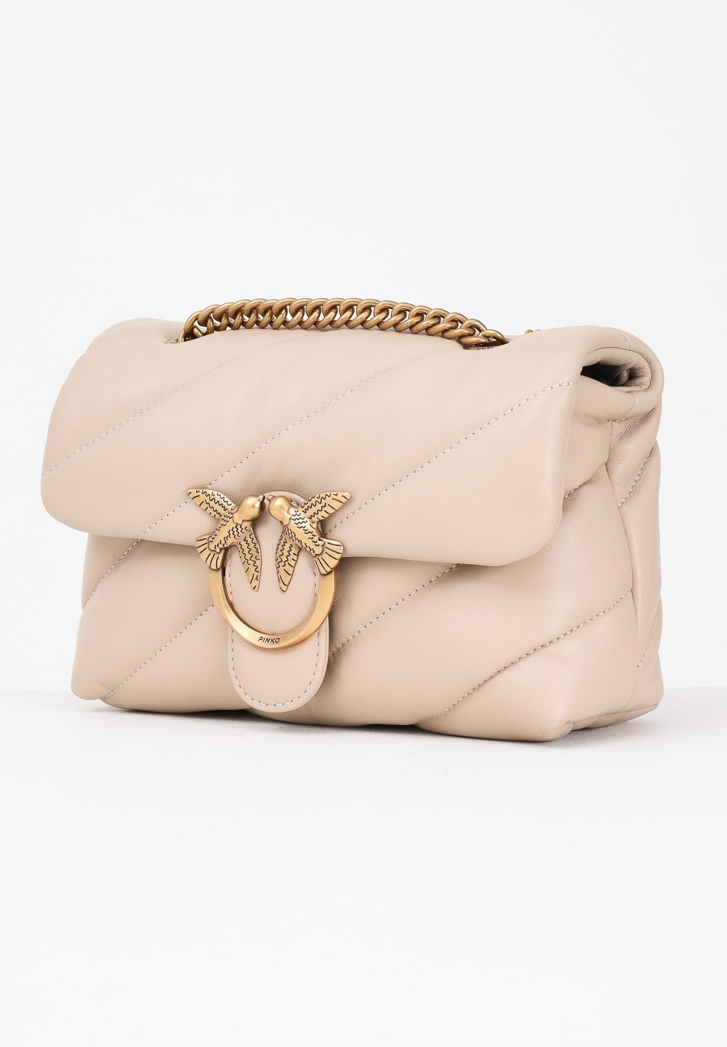 PINKO Borsa a tracolla Mini Love Bag Puff nude da donna 100039A0F2 C50Q PINKO