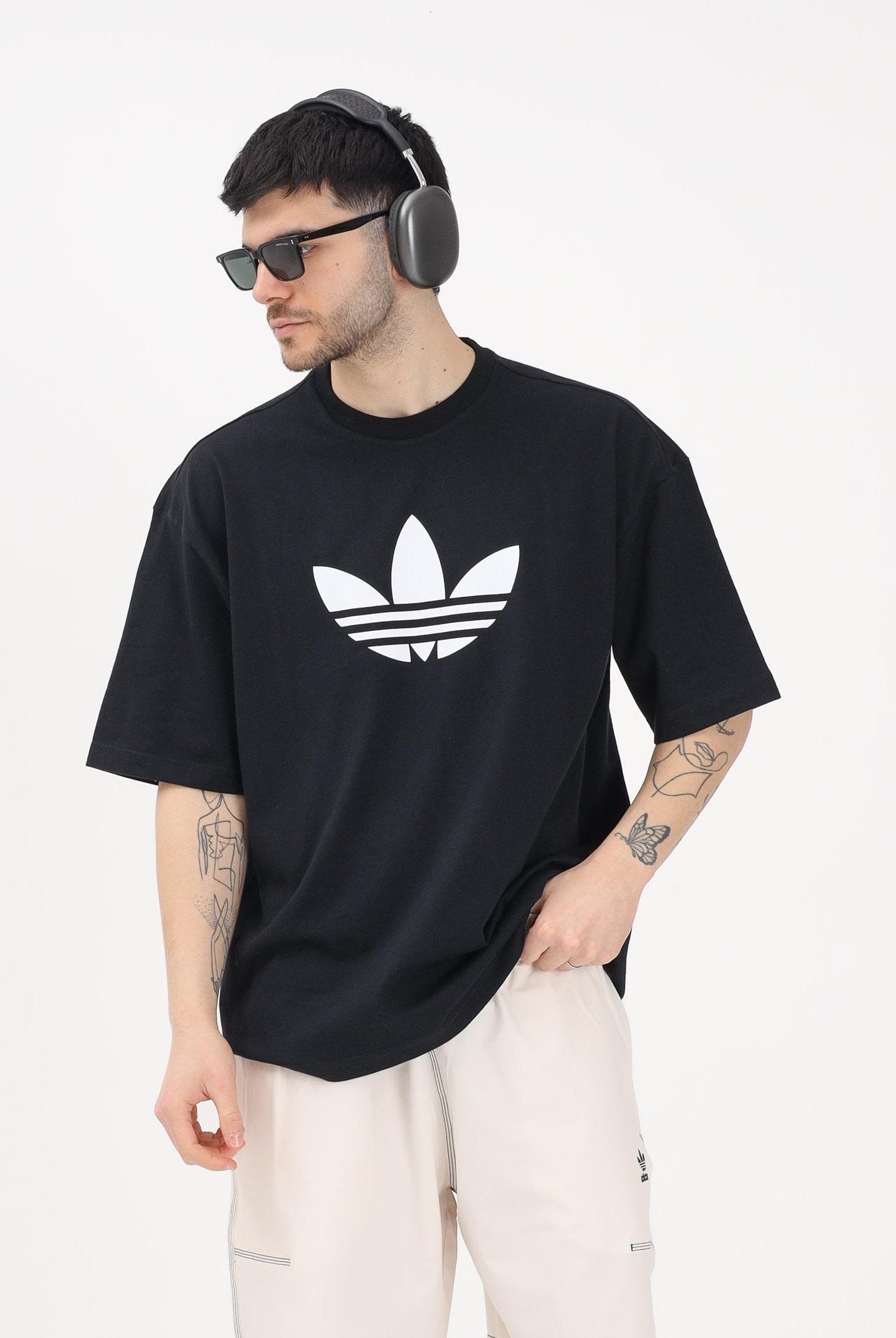ADIDAS ORIGINALS T-shirt a manica corta ADICOLOR TREFOIL nera da uomo KD4091 . ADIDAS ORIGINALS