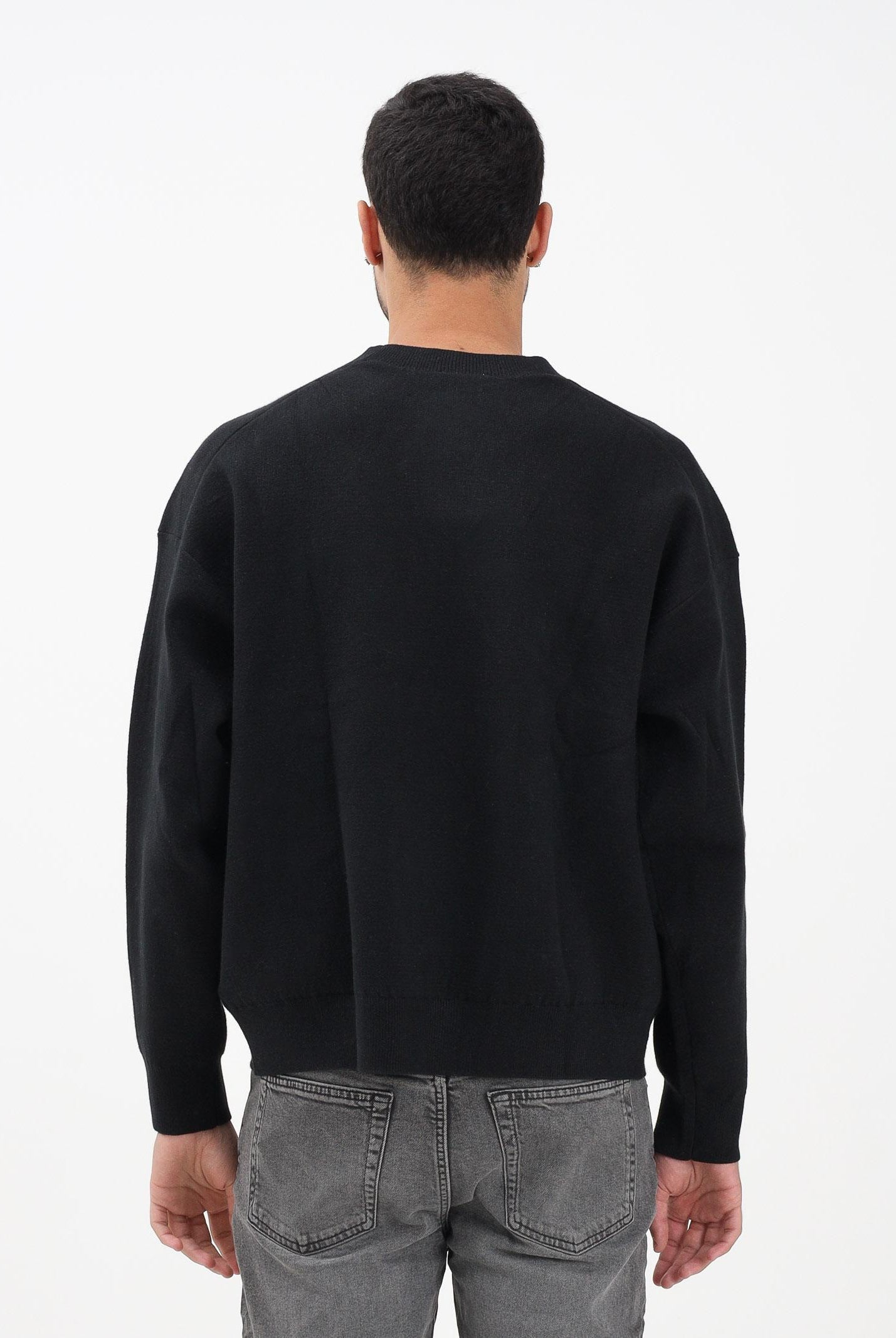 CALVIN KLEIN JEANS Maglioncino girocollo nero da uomo con logo LV04RD305GUB1  CALVIN KLEIN JEANS