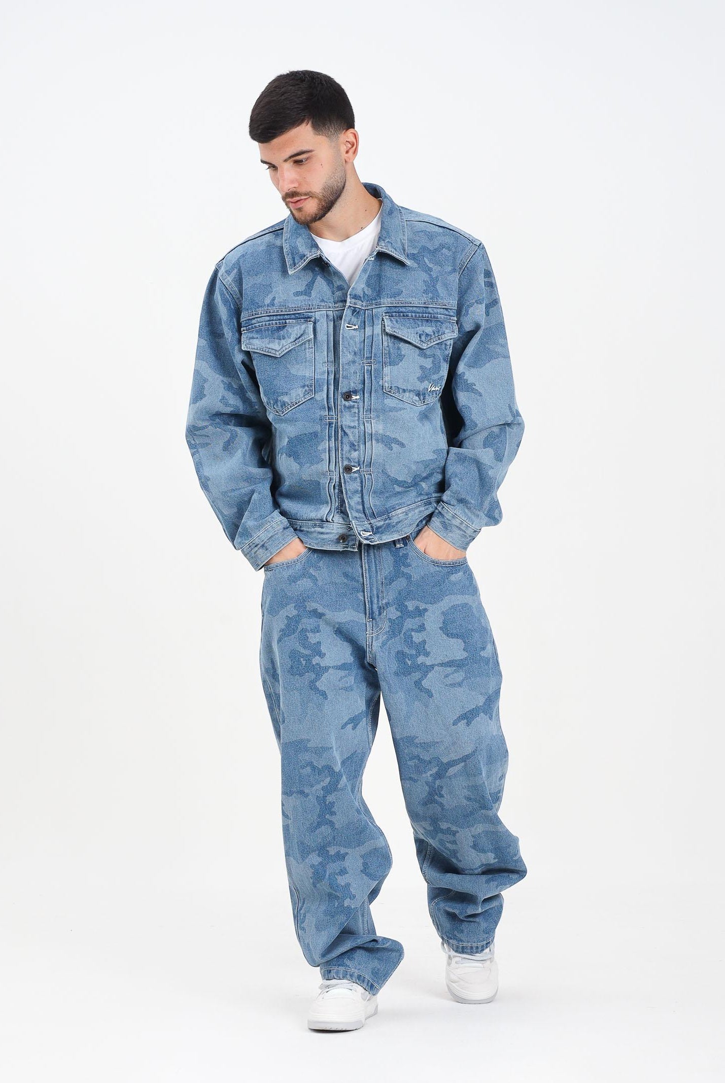 VANS Jeans Skate Check-5 Loose in denim camouflage da uomo VN000PH8CDX1 VANS