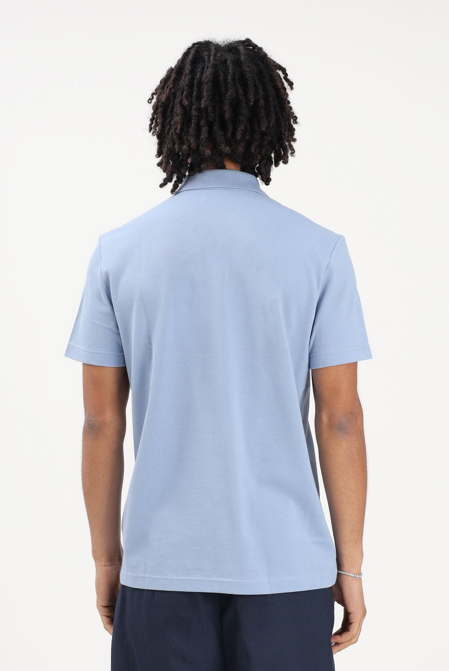 LACOSTE Polo a manica corta celeste e blu da uomo con motivo color block PH0895 3PT LACOSTE