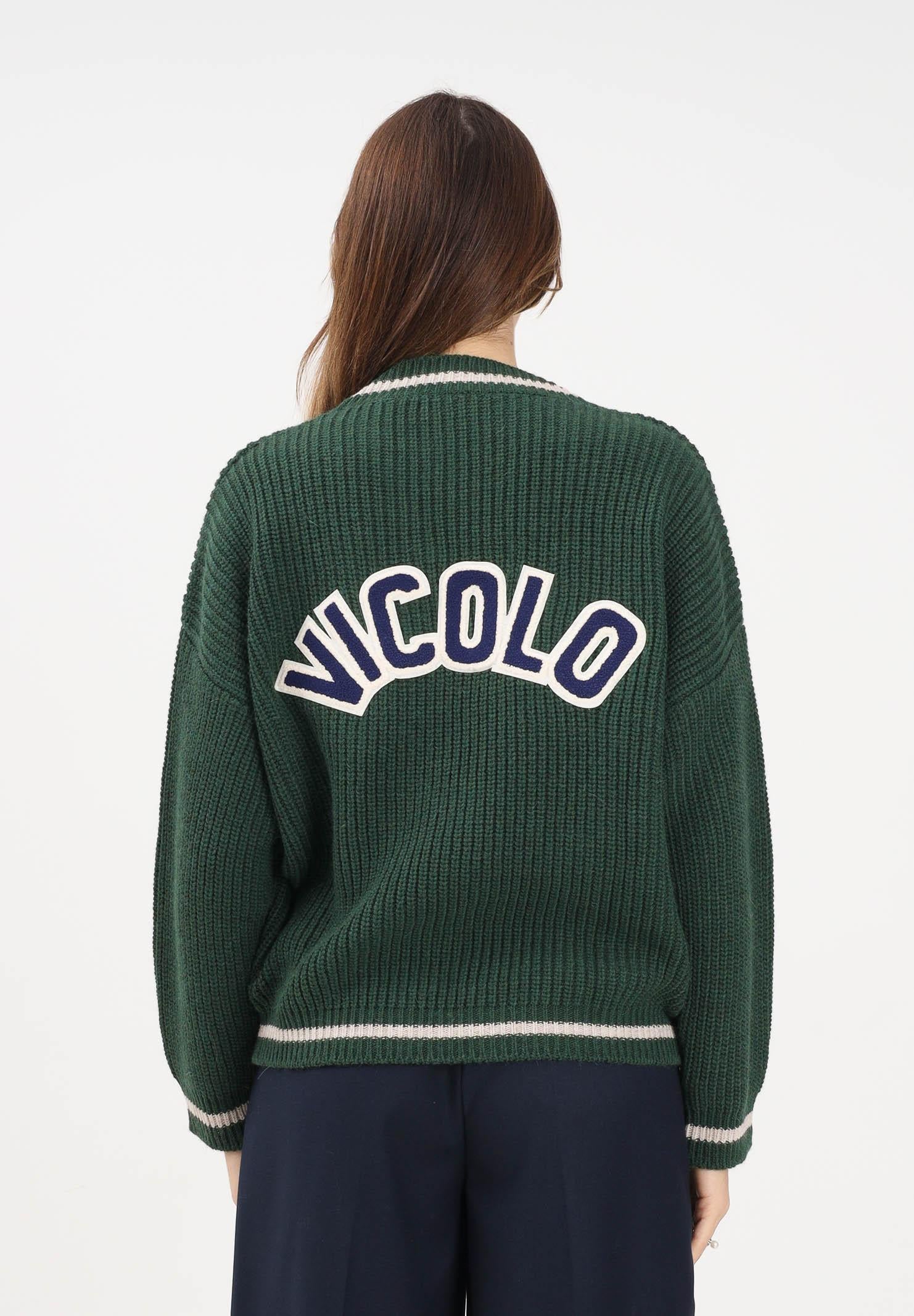 VICOLO Maglioncino verde da donna con logo sul retro 55073F VE VICOLO
