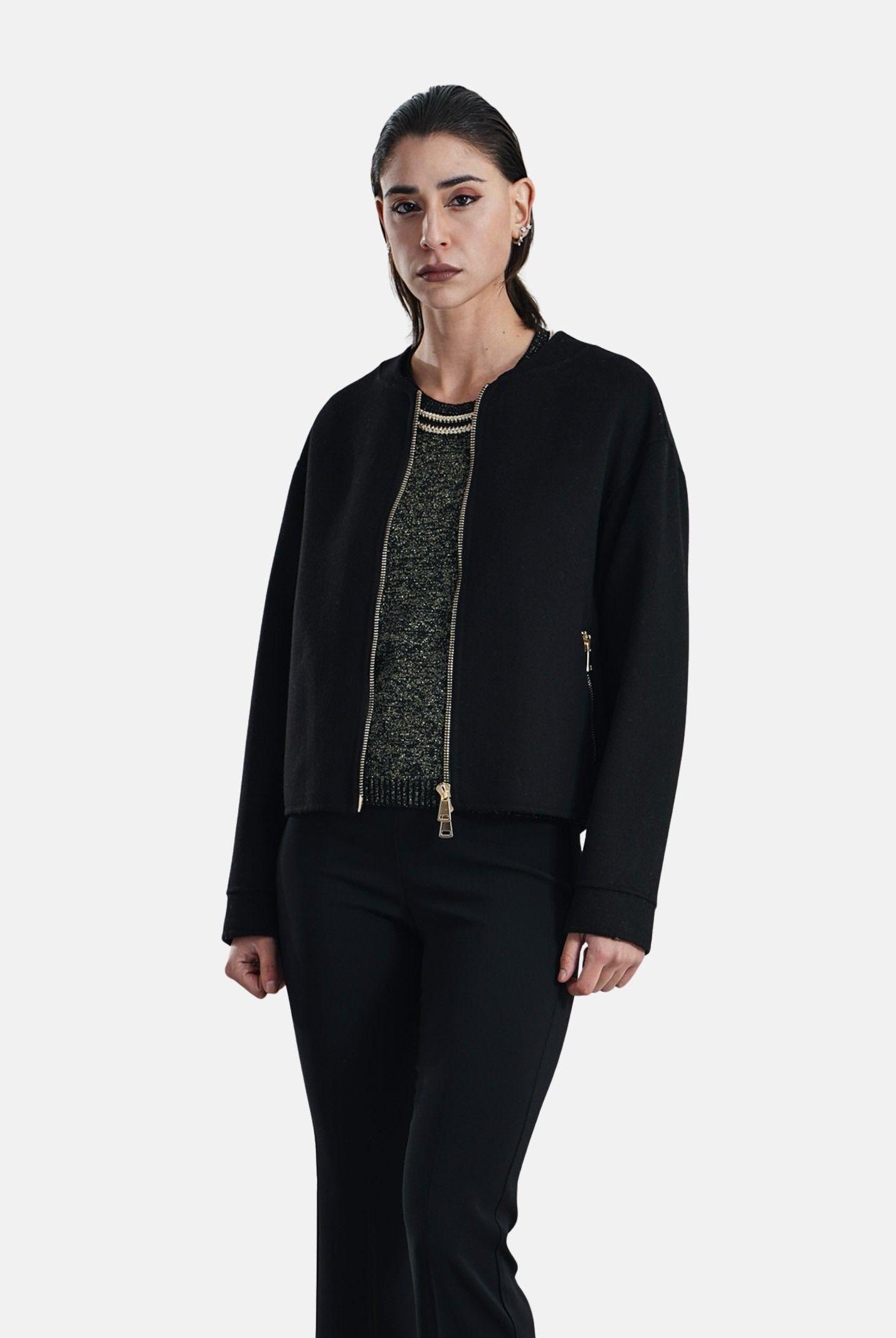 SIMONA CORSELLINI Bomber nero da donna A25CPGBV1001 V0003 SIMONA CORSELLINI